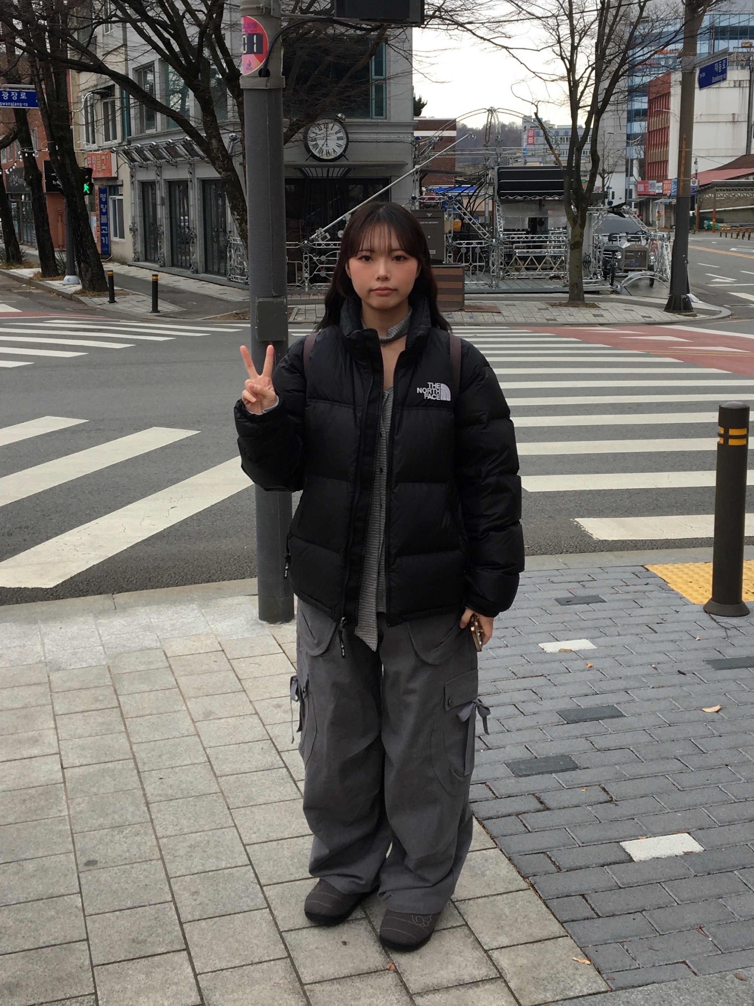 Subu x Coyseio Angel Wing Padding Shoes Charcoal, The North Face 1996 Eco Nuptse Jacket Black 착용 스타일 - 5