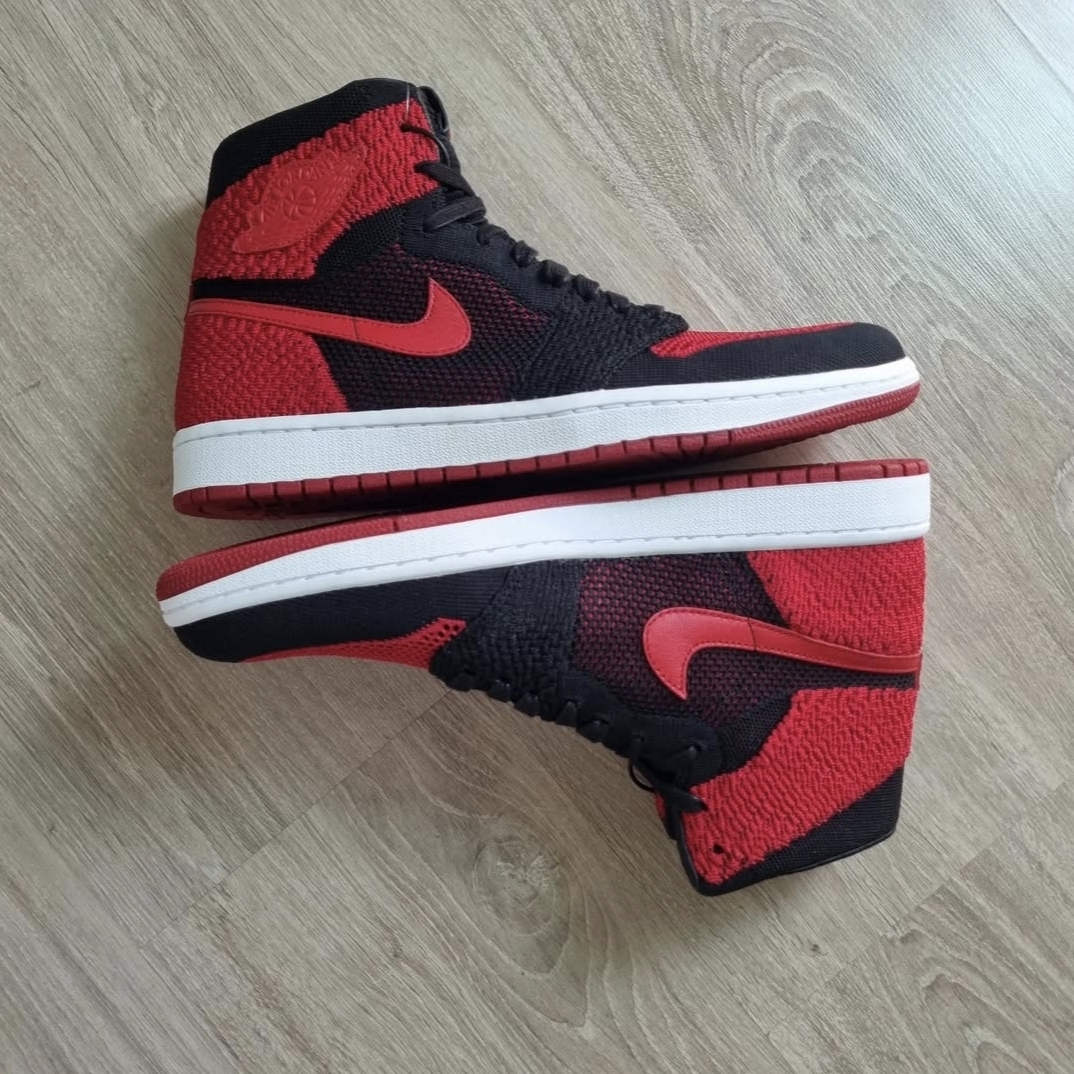 Jordan 1 Retro High Flyknit Bred 착용 스타일