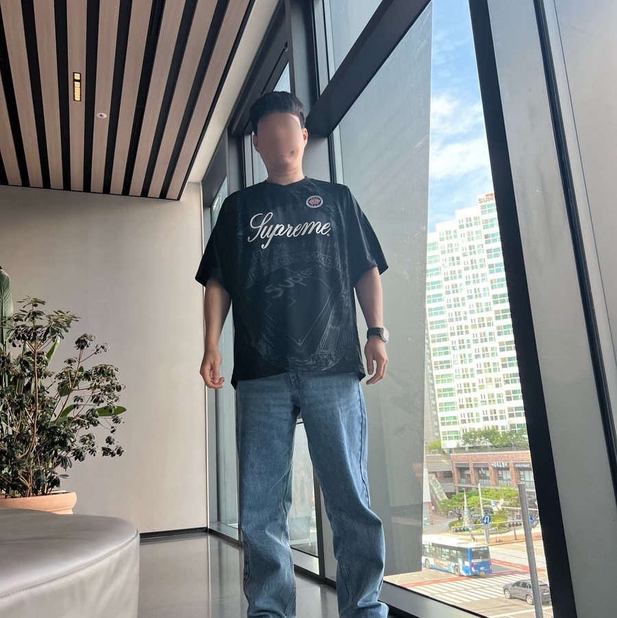 Supreme Jacquard Soccer Jersey Black - 24SS 착용 스타일 - 2