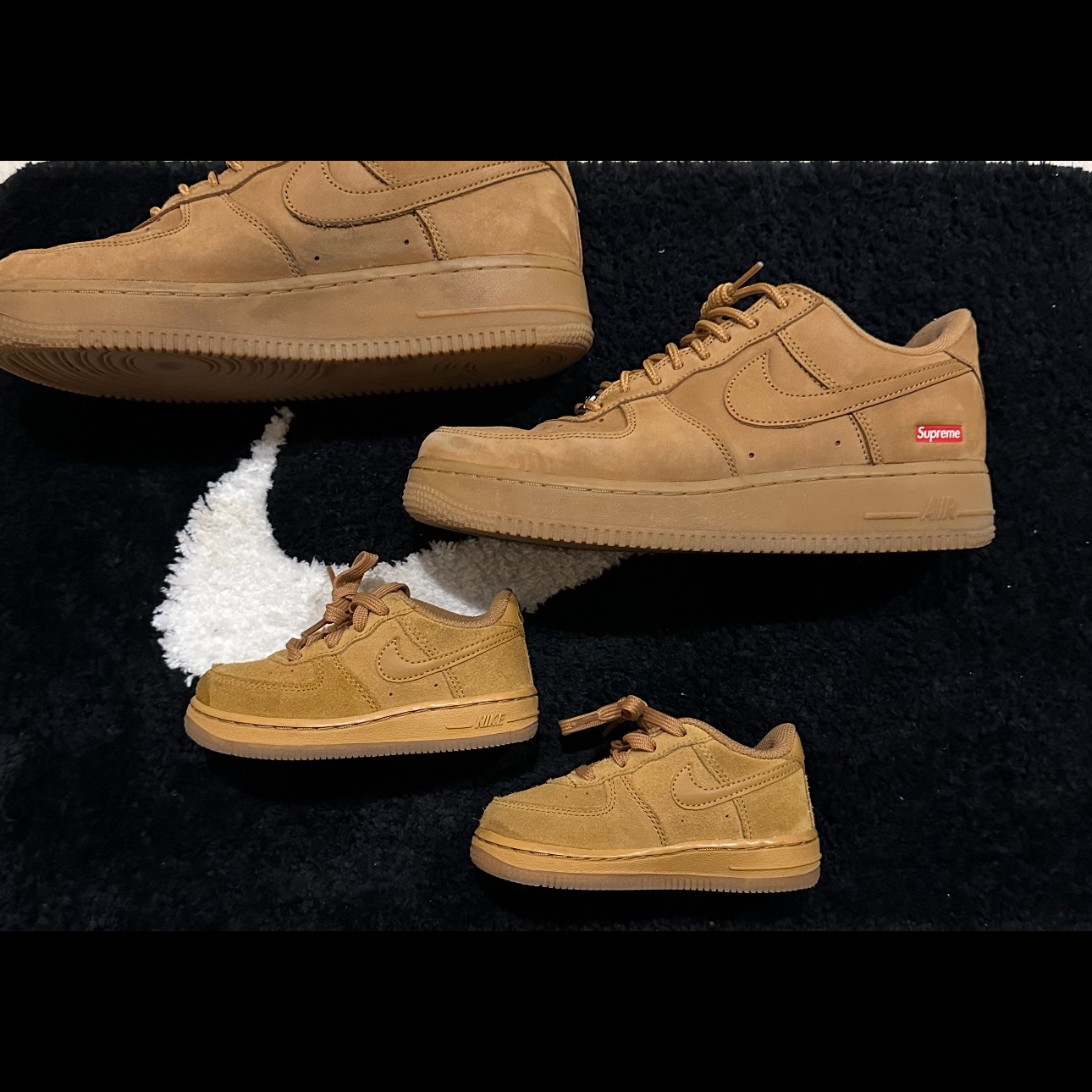 Nike x Supreme Air Force 1 Low Flax, (TD) Nike Force 1 Low Wheat 착용 스타일 - 2