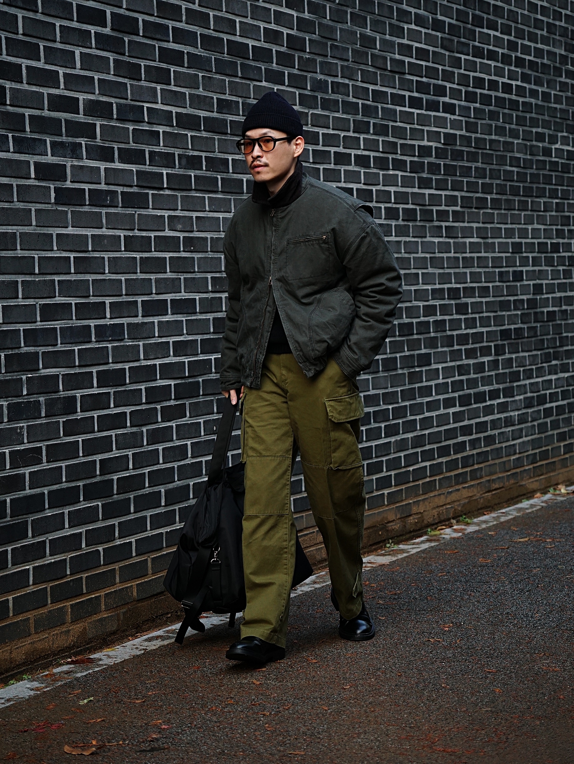 Wildthings Vintage Work Jacket Graphite 착용 스타일 - 4