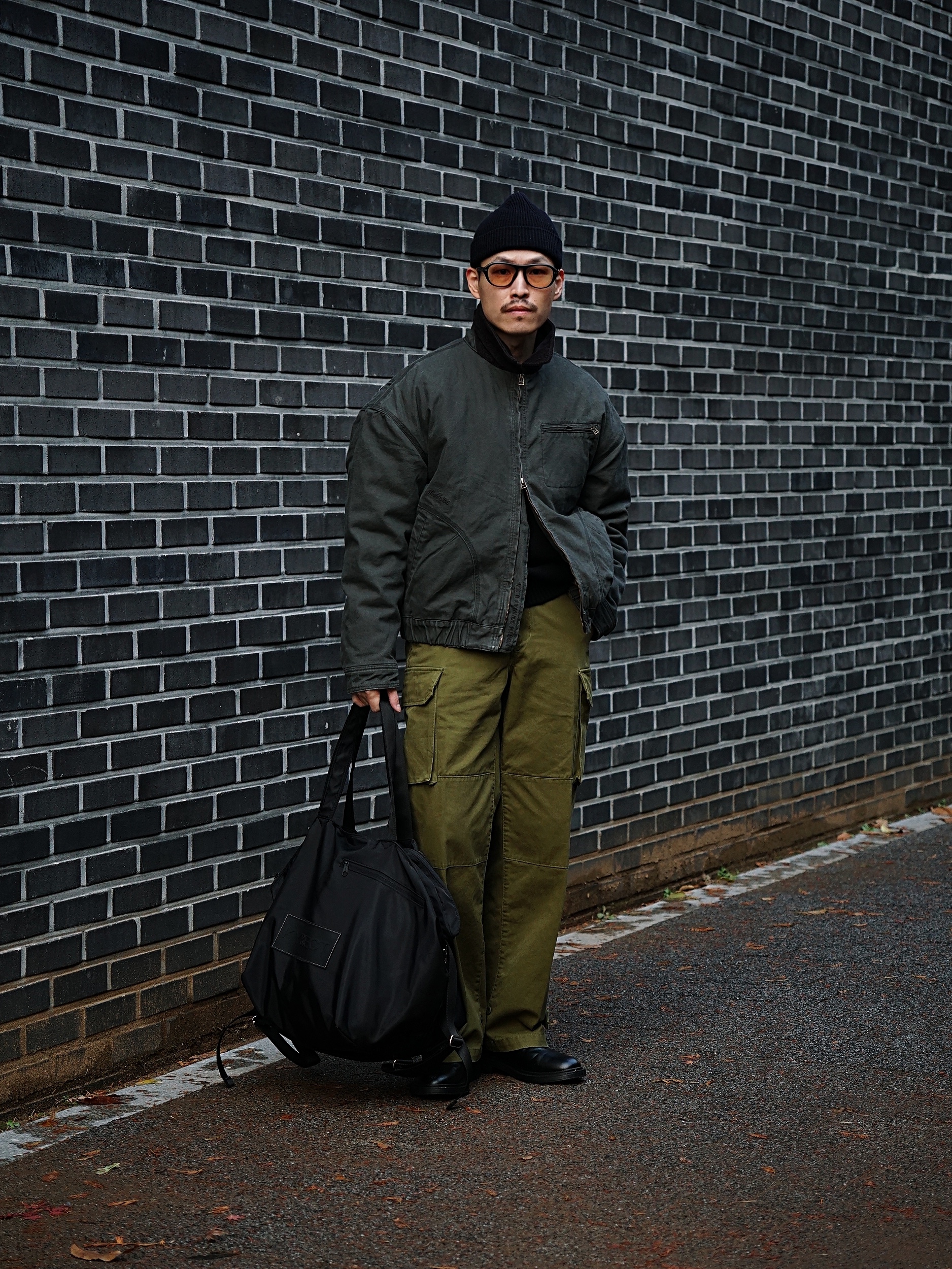 Wildthings Vintage Work Jacket Graphite 착용 스타일 - 3