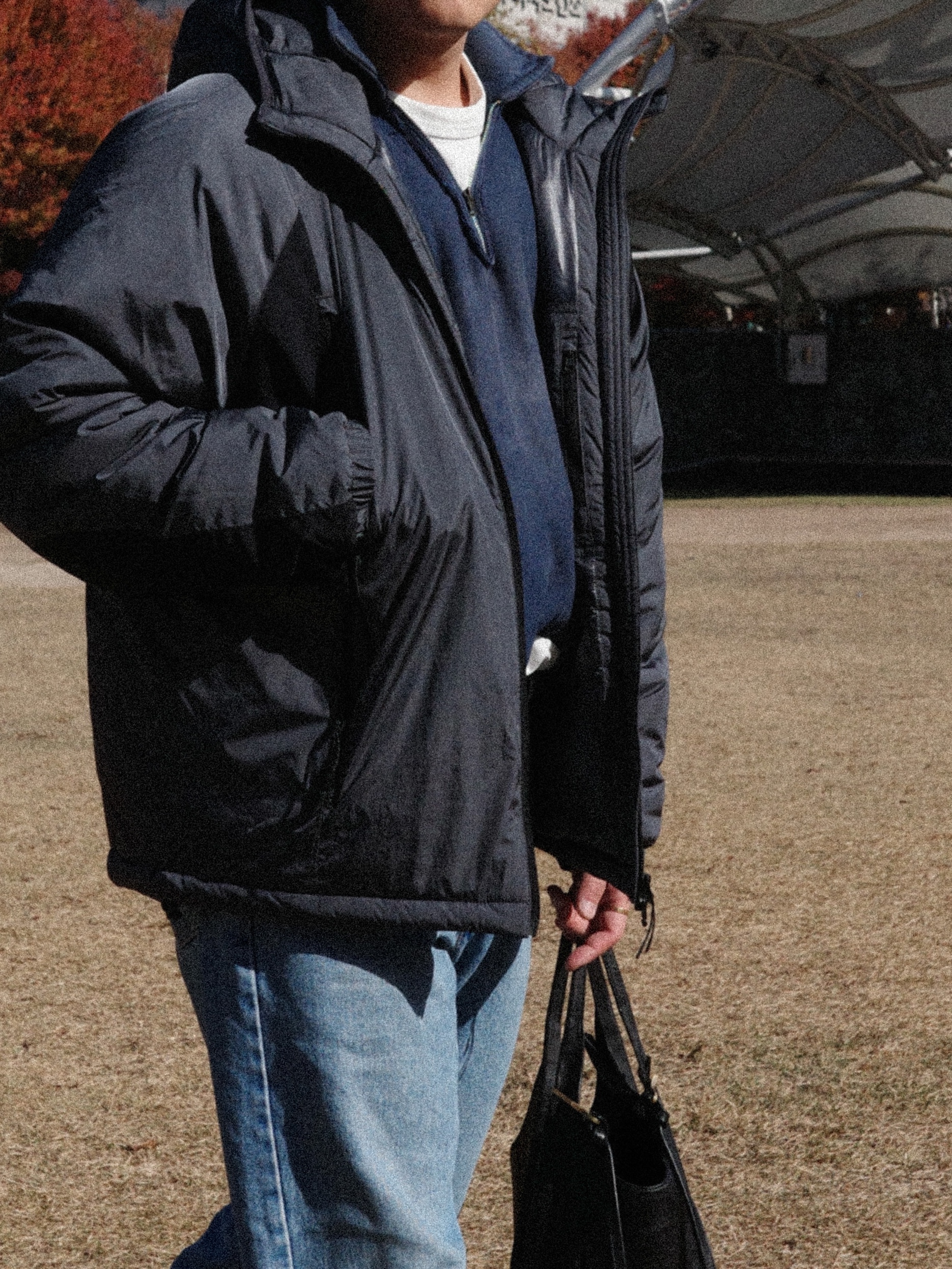 Wildthings Mountain Field Padding Jacket Graphite 착용 스타일 - 2