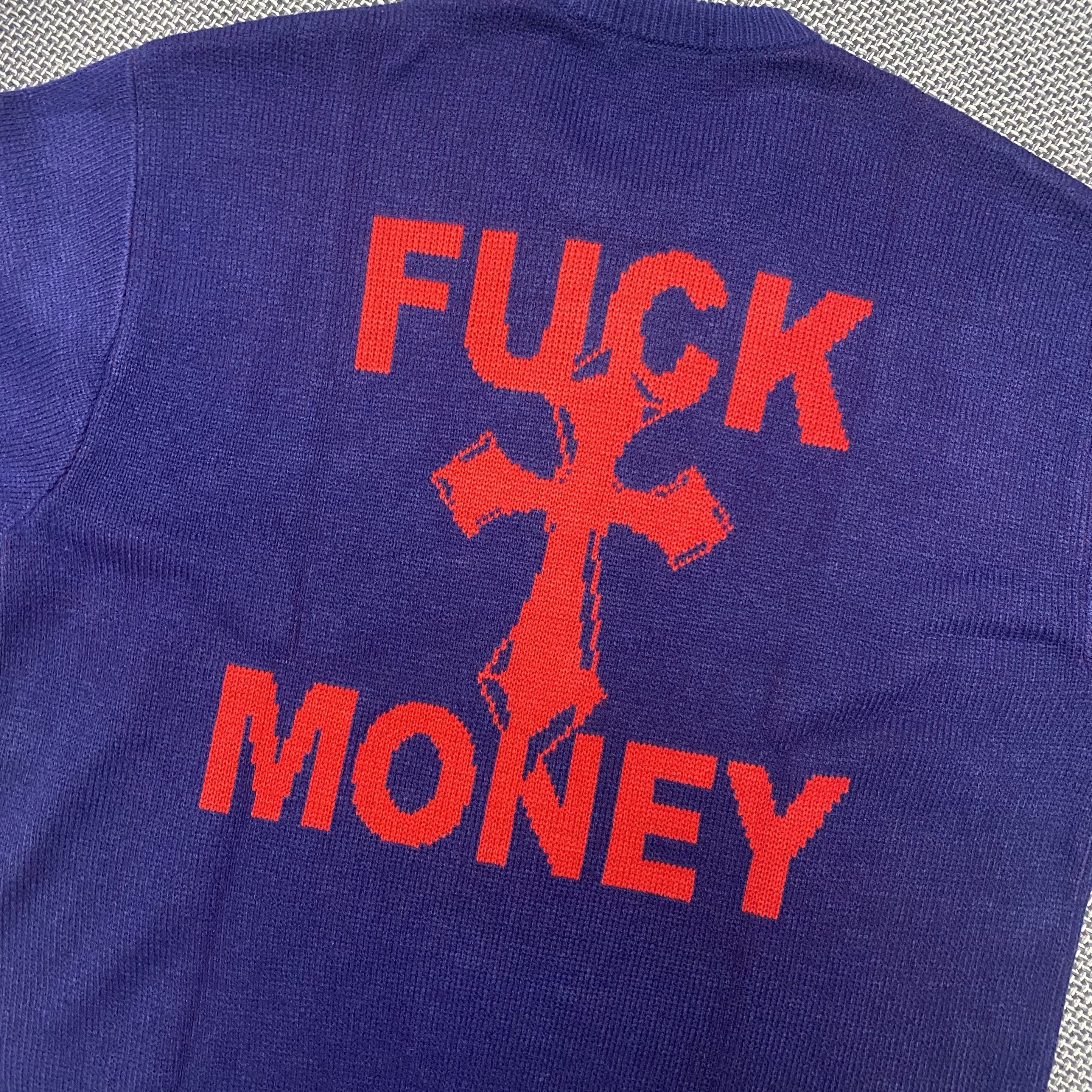 Supreme Fuck Money Sweater Navy - 24FW 착용 스타일