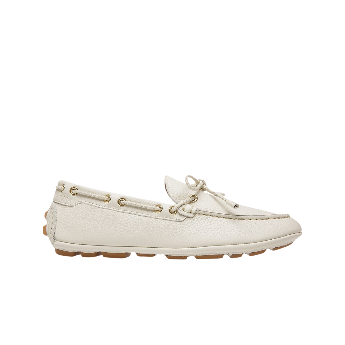 (W) 발리 커브스 그레인드 레더 드라이버 로퍼 더스티 화이트((W) Bally Kerbs Grained Leather Drivers Loafers Dusty White)