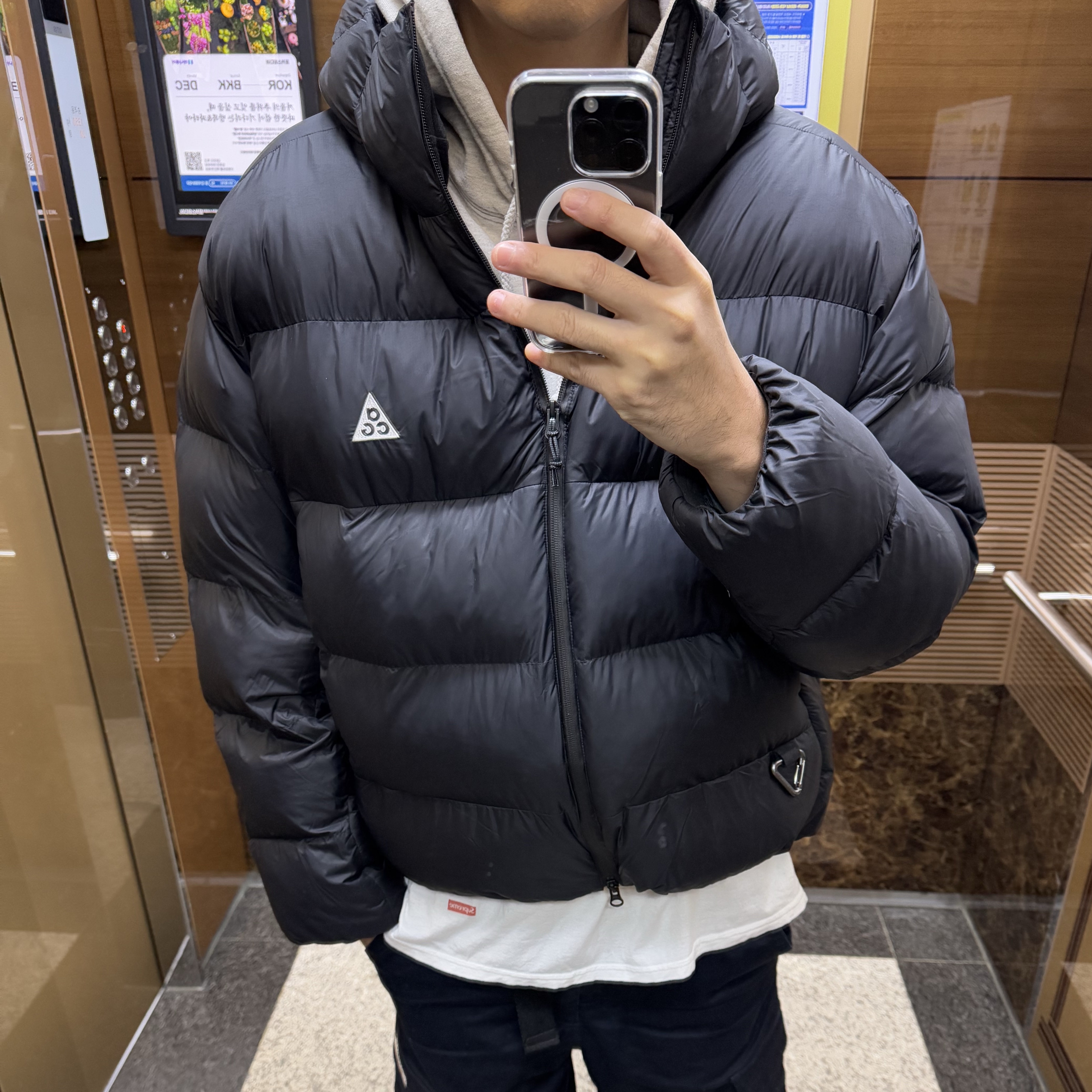 Nike ACG Therma-Fit ADV Lunar Lake Loose Hooded Jacket Black Summit White - Asia, Supreme Hanes Tagless T-Shirt White (3 Pack) 착용 스타일