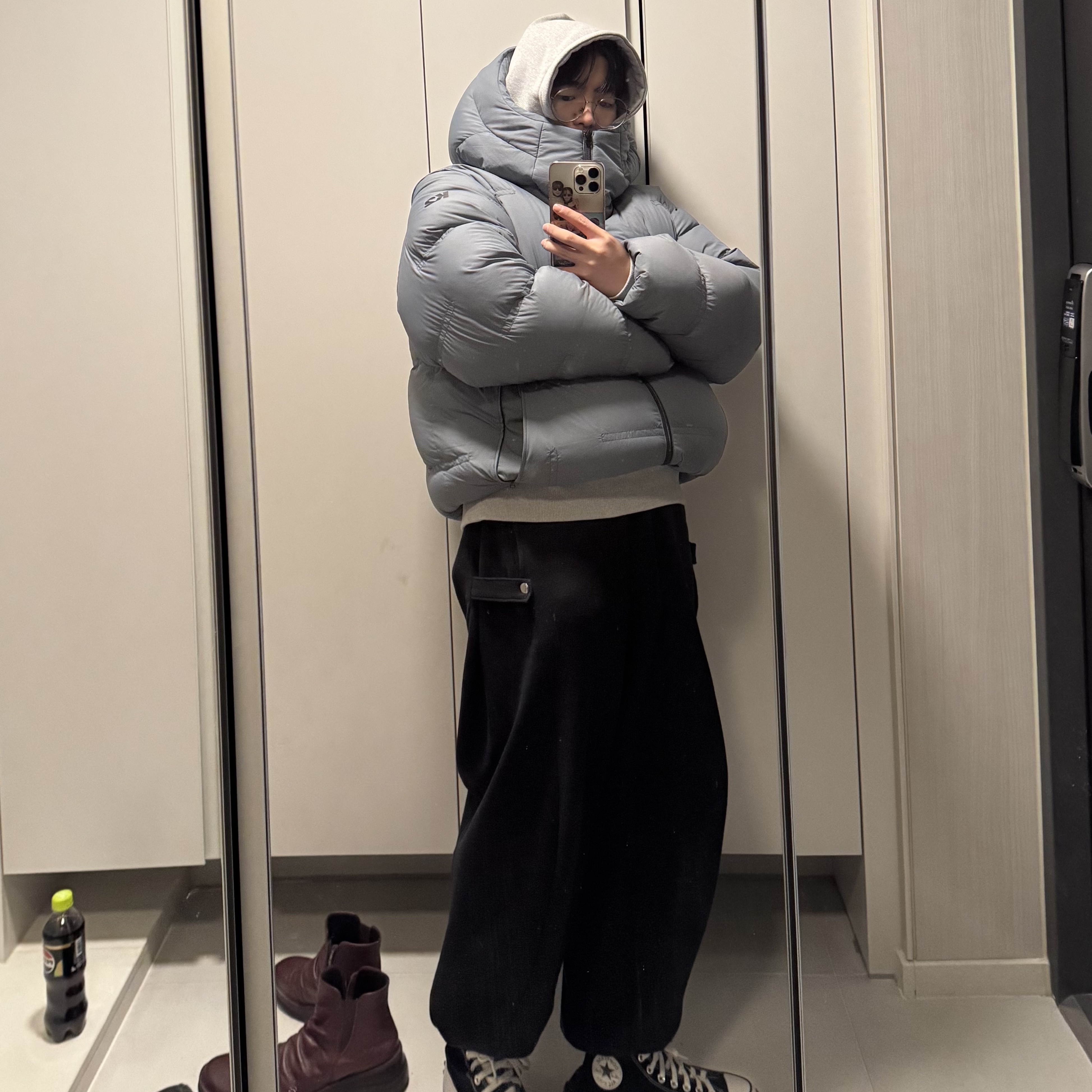 Converse Run Star Hike Hi Black White Gum 착용 스타일