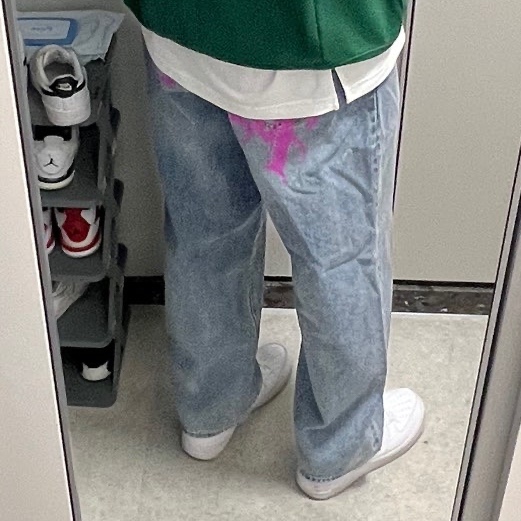 Palace EL Script P90 Baggy Jean Stone Wash - 24FW 착용 스타일 - 2