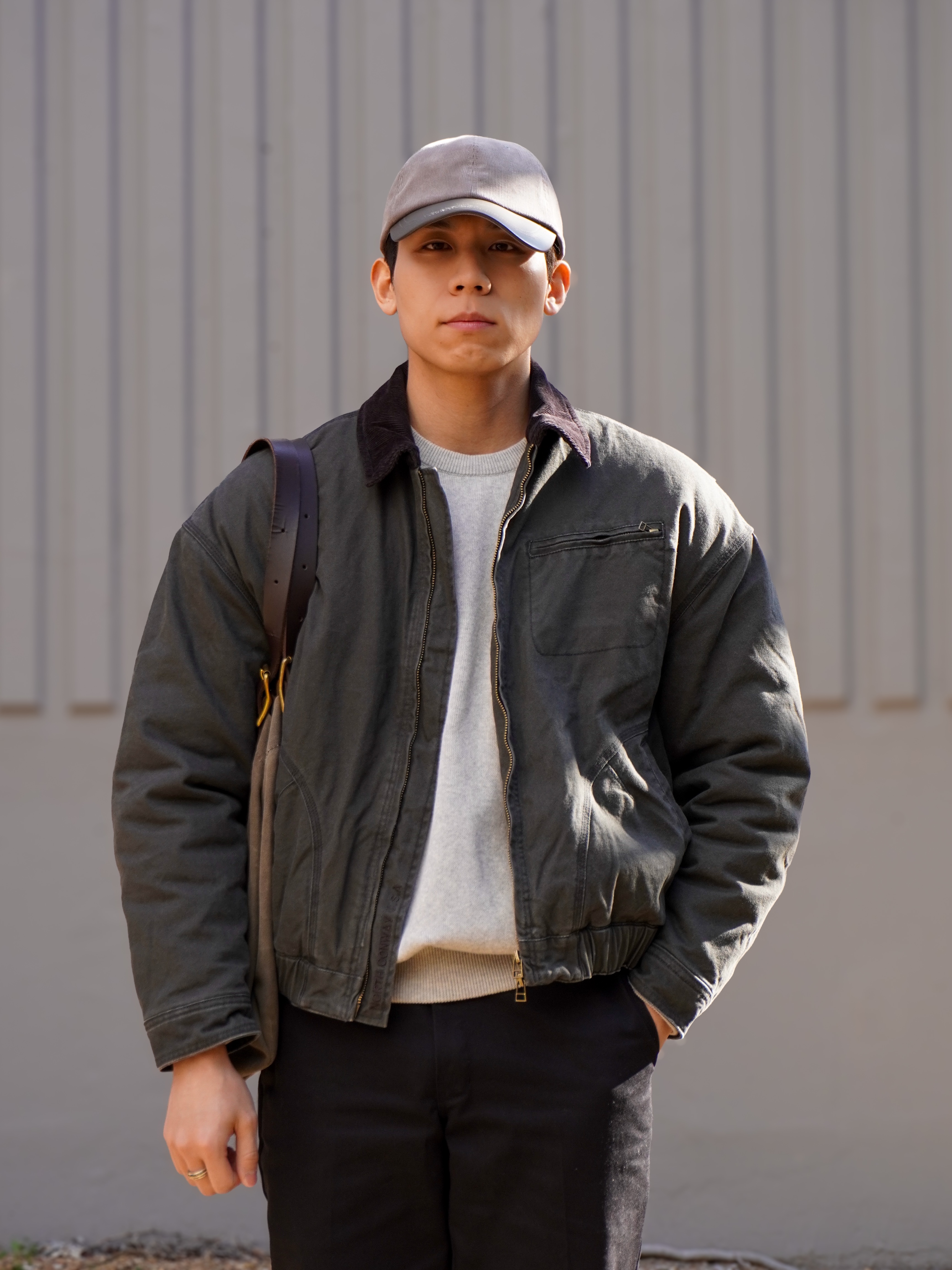 Wildthings Vintage Work Jacket Graphite 착용 스타일 - 3