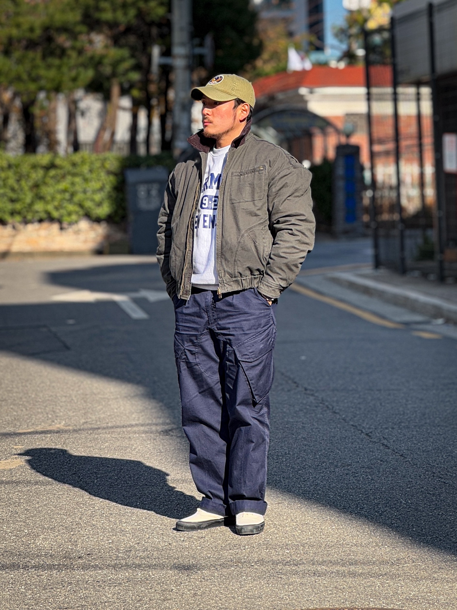 Wildthings Vintage Work Jacket Graphite 착용 스타일 - 2