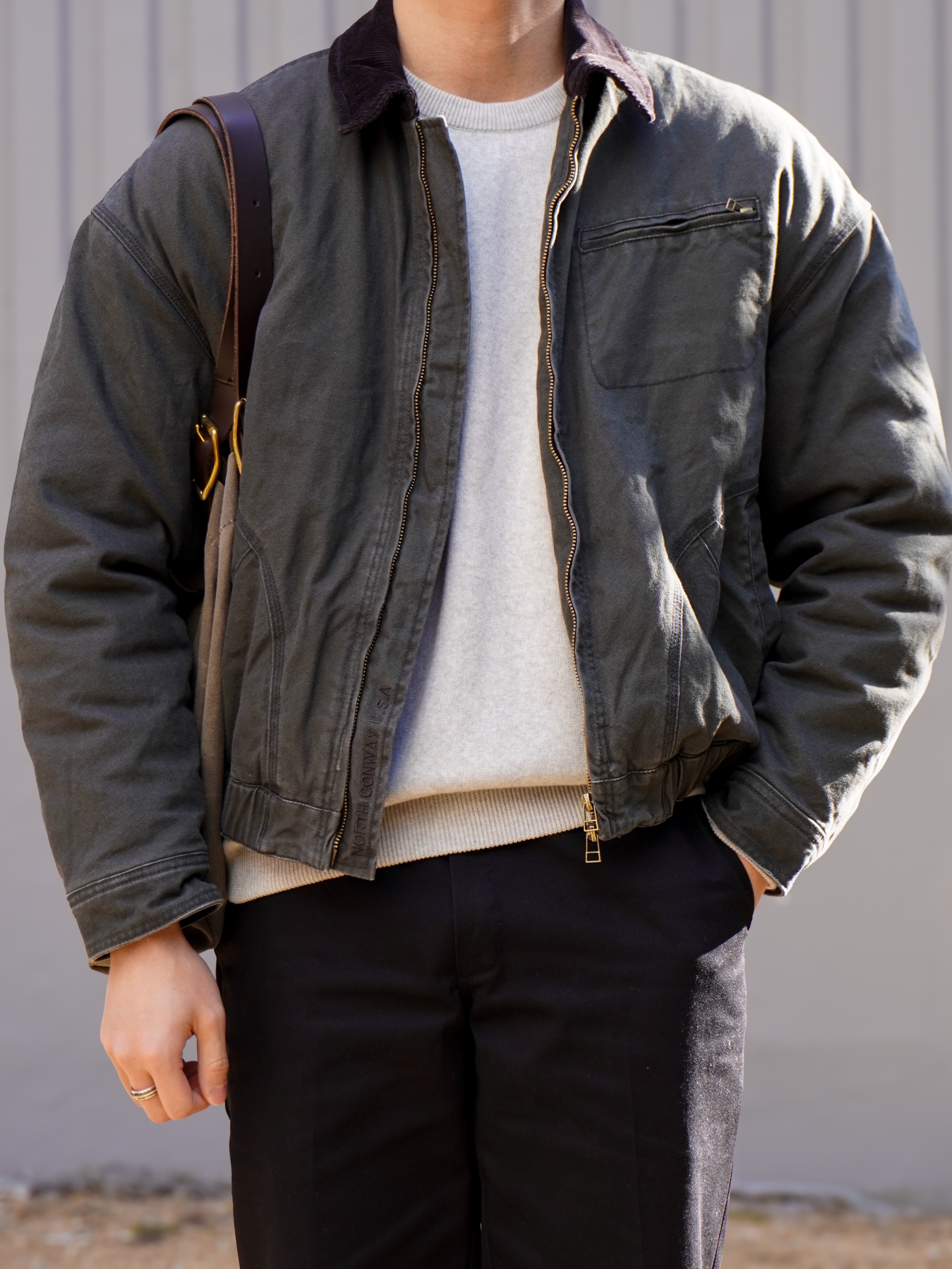 Wildthings Vintage Work Jacket Graphite 착용 스타일 - 6