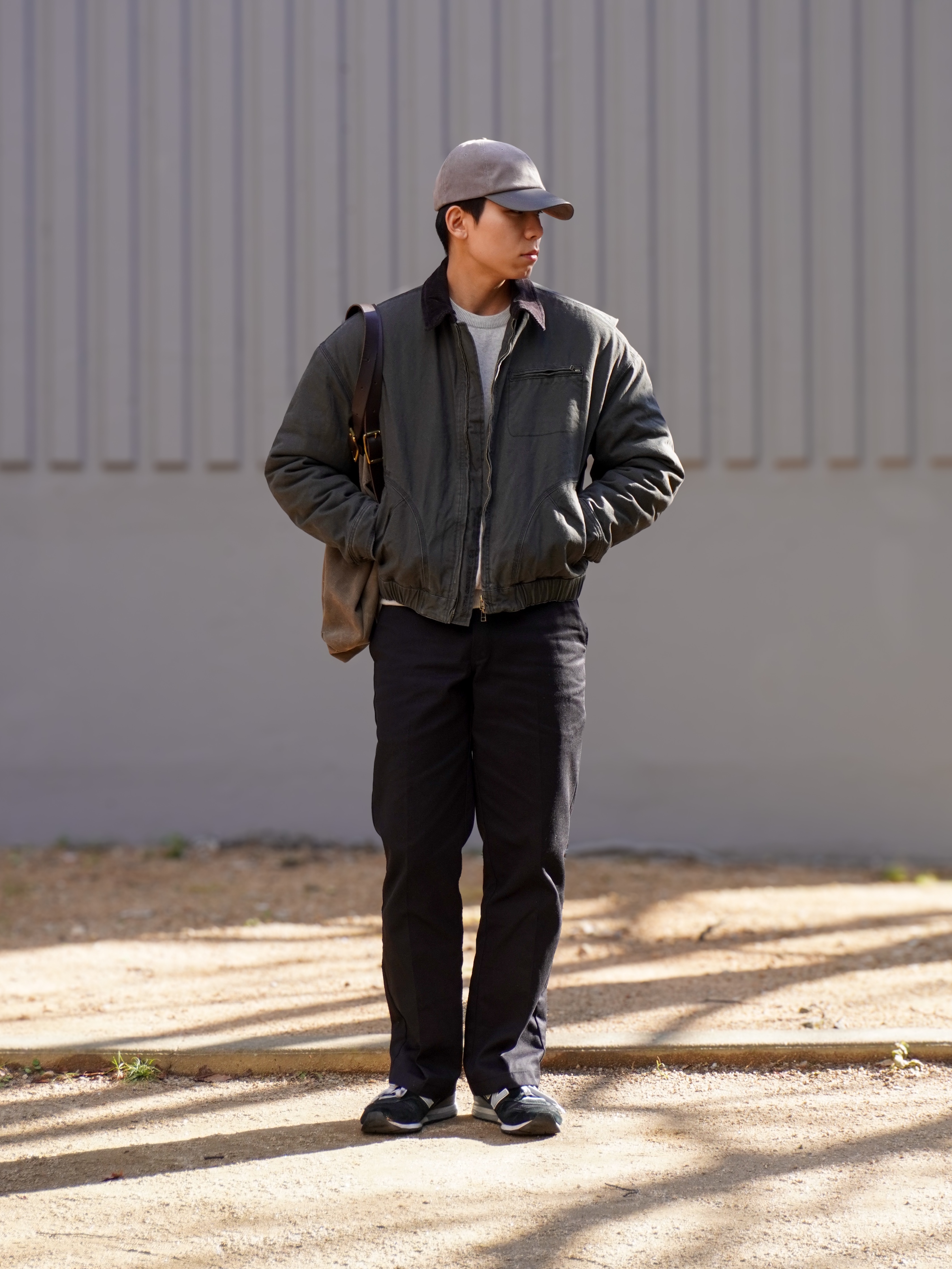 Wildthings Vintage Work Jacket Graphite 착용 스타일 - 5