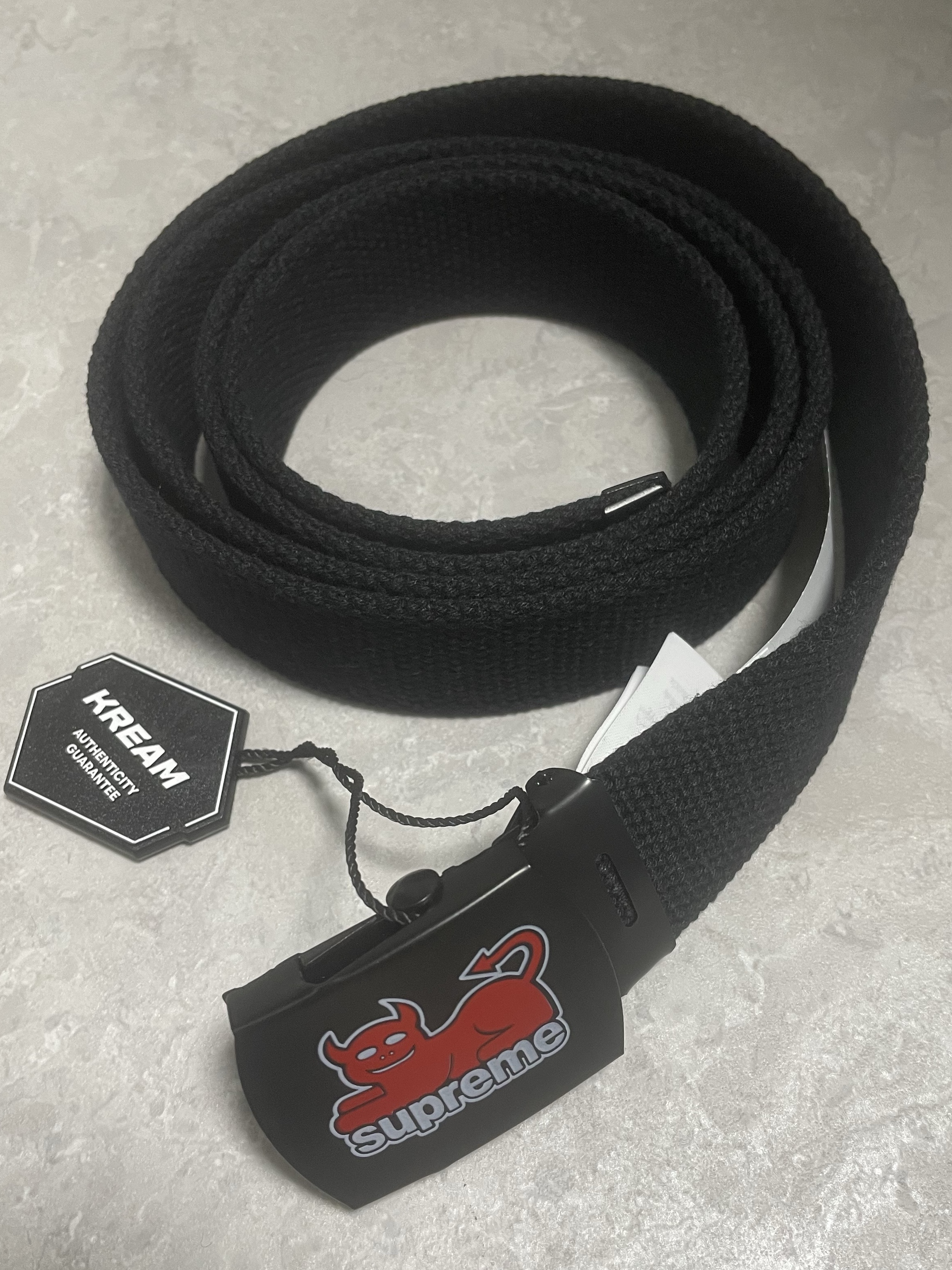 Supreme x Toy Machine Webbing Belt Black - 24SS 착용 스타일