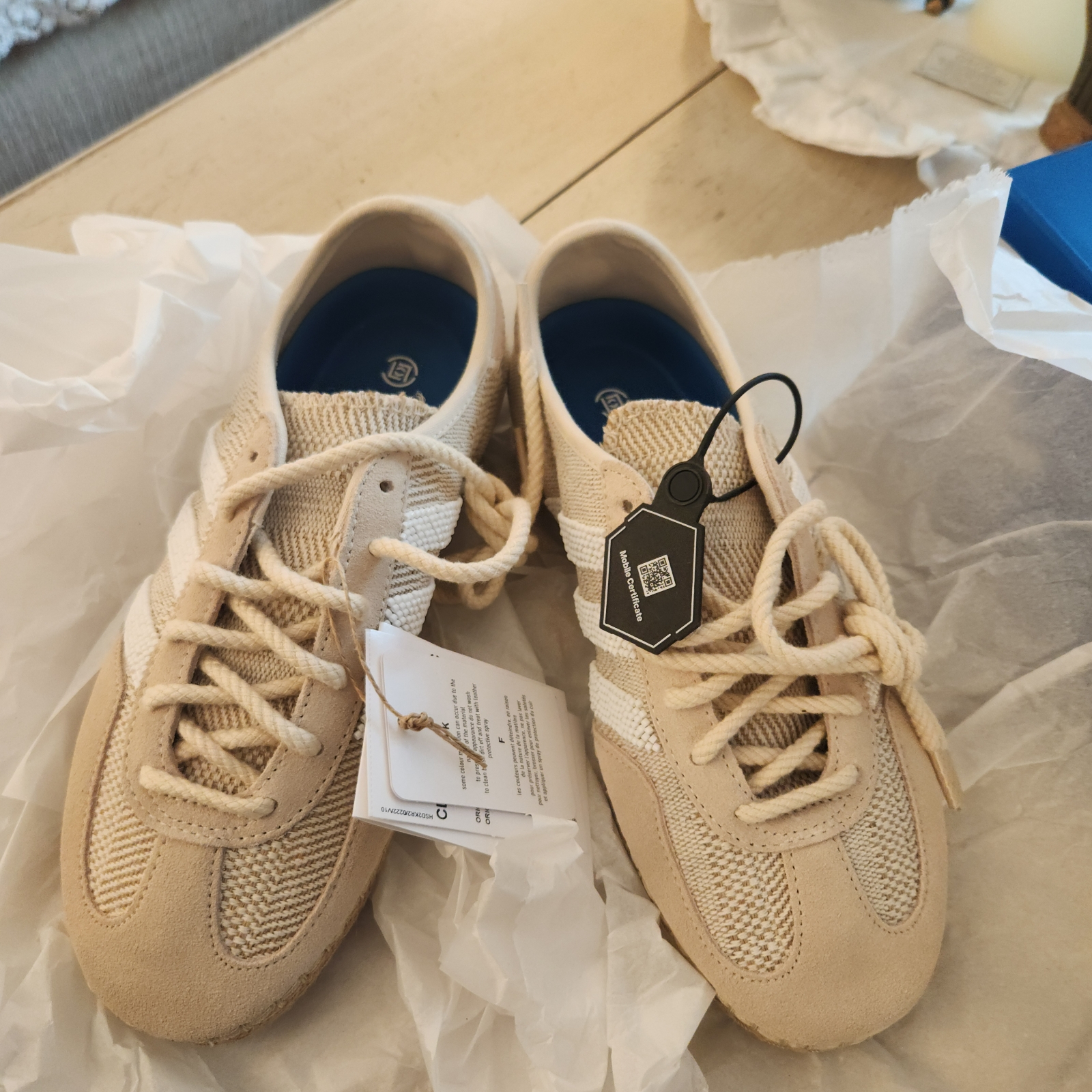 Adidas x Clot Gazelle Halo Ivory Cloud White 착용 스타일 - 5