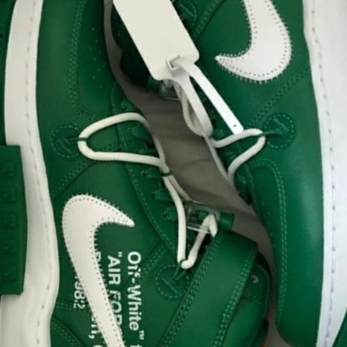 Nike x Off-White Air Force 1 Mid SP Leather Pine Green 착용 스타일