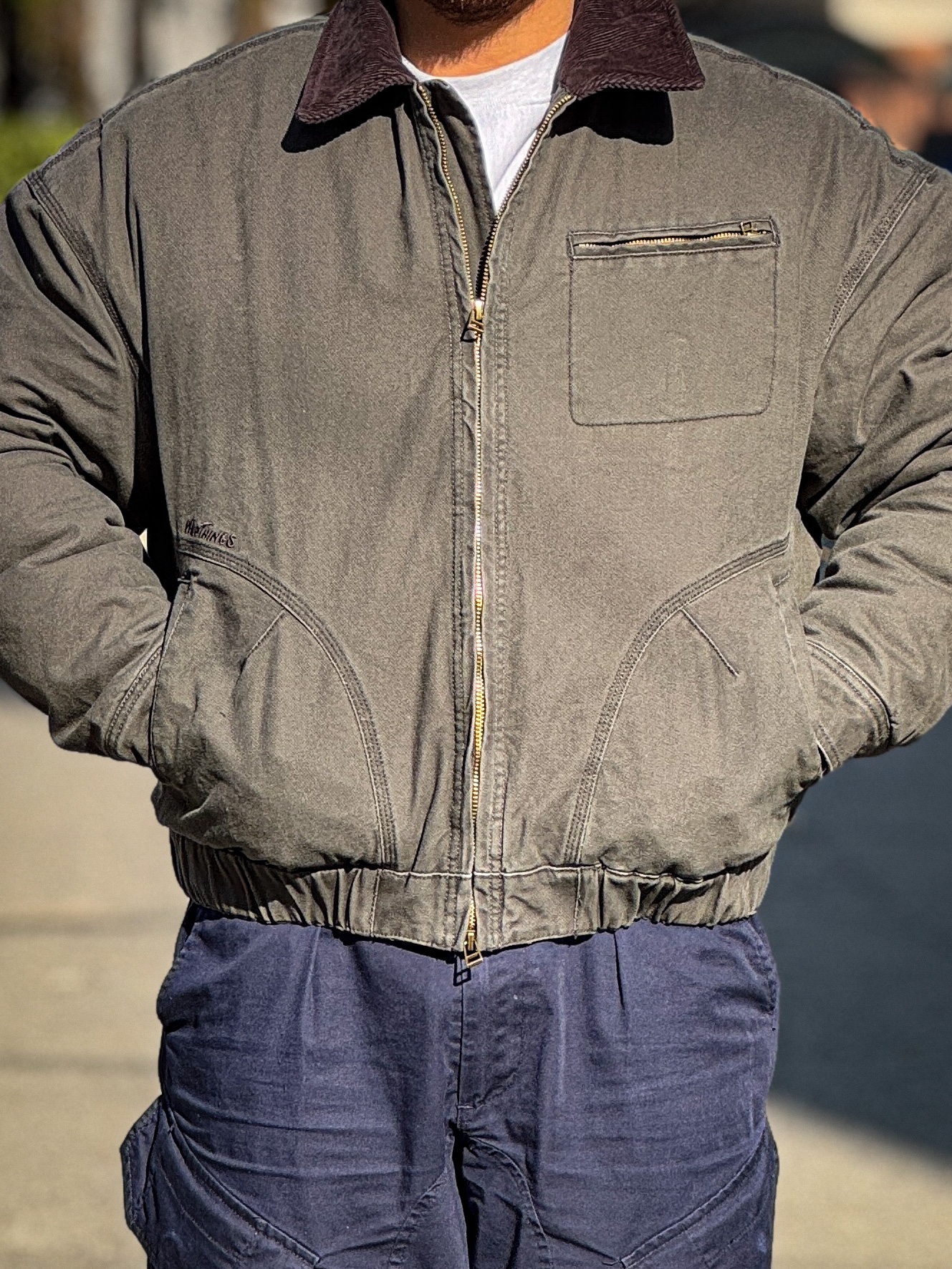 Wildthings Vintage Work Jacket Graphite 착용 스타일 - 6