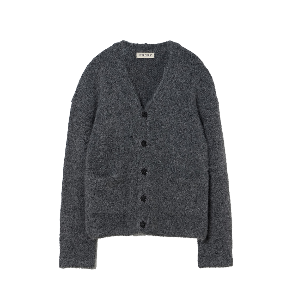 FDC41KNW03DC Fielders Alpaca Hairy Cardigan Deep Charcoal