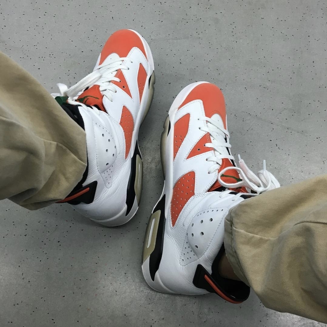 Jordan 6 Retro Gatorade Like Mike White 착용 스타일