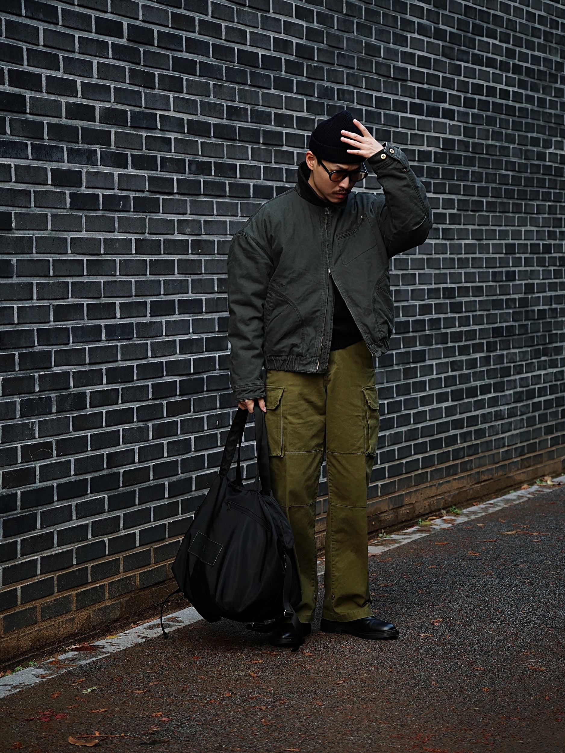 Wildthings Vintage Work Jacket Graphite 착용 스타일 - 5