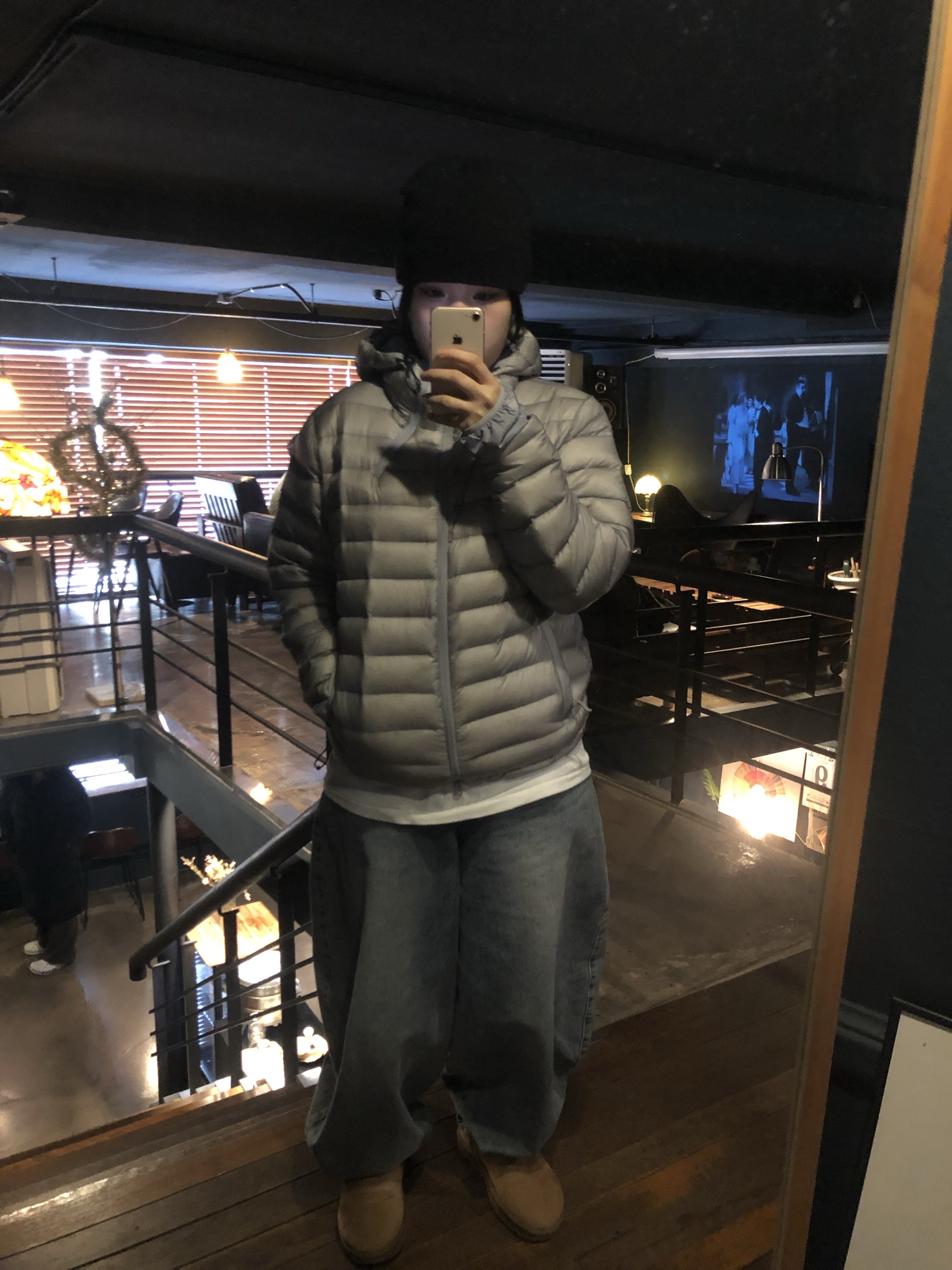 Sansan Gear Suffix Puffer Jacket Grey - 24FW, (W) UGG Classic Mini II Boots Chestnut 착용 스타일 - 2
