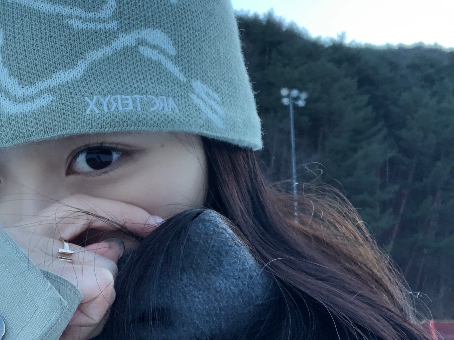 The North Face Waxed Cotton Earmuff Cap Khaki 착용 스타일 - 2