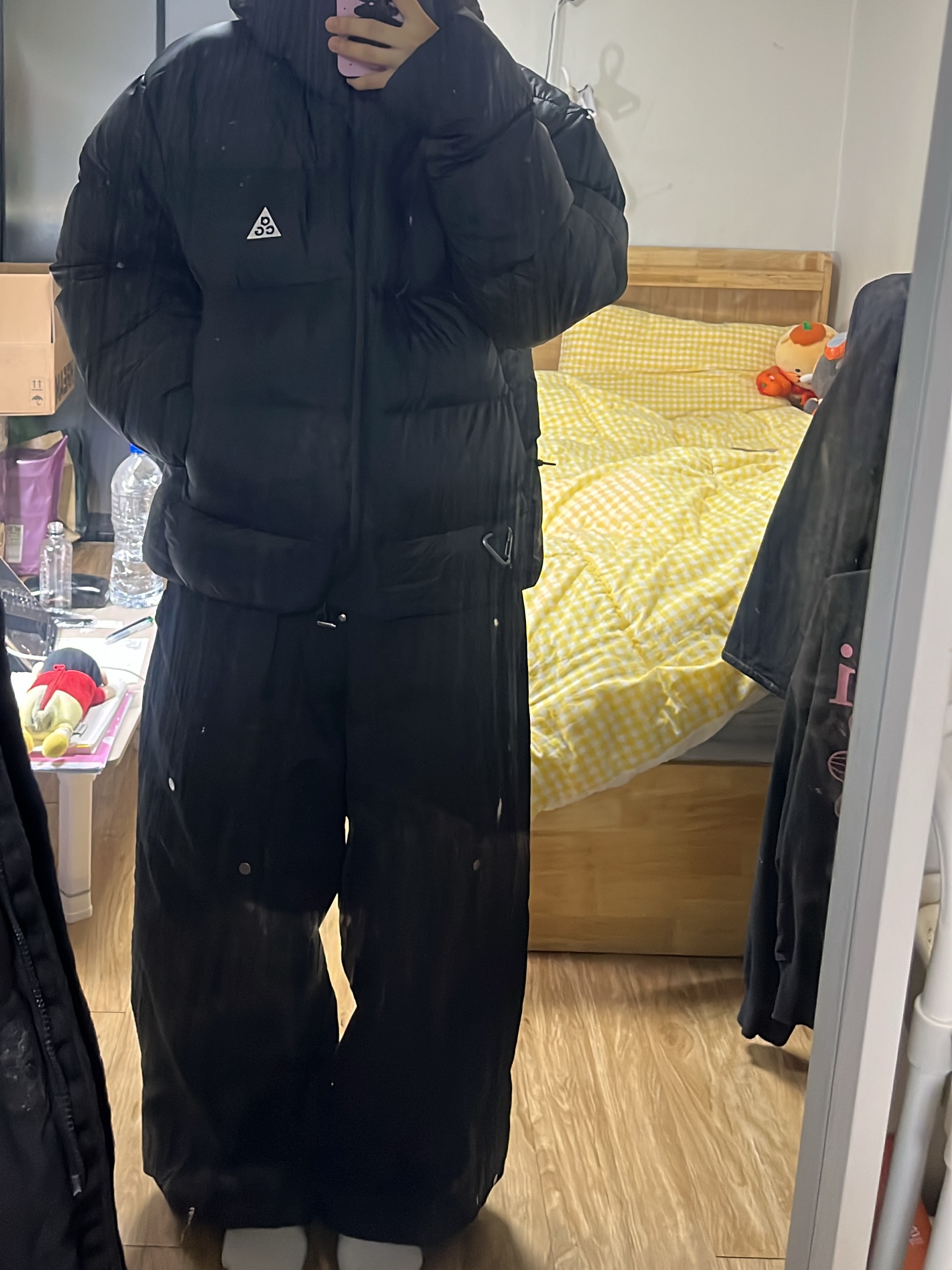 Nike ACG Therma-Fit ADV Lunar Lake Loose Hooded Jacket Black Summit White - Asia 착용 스타일