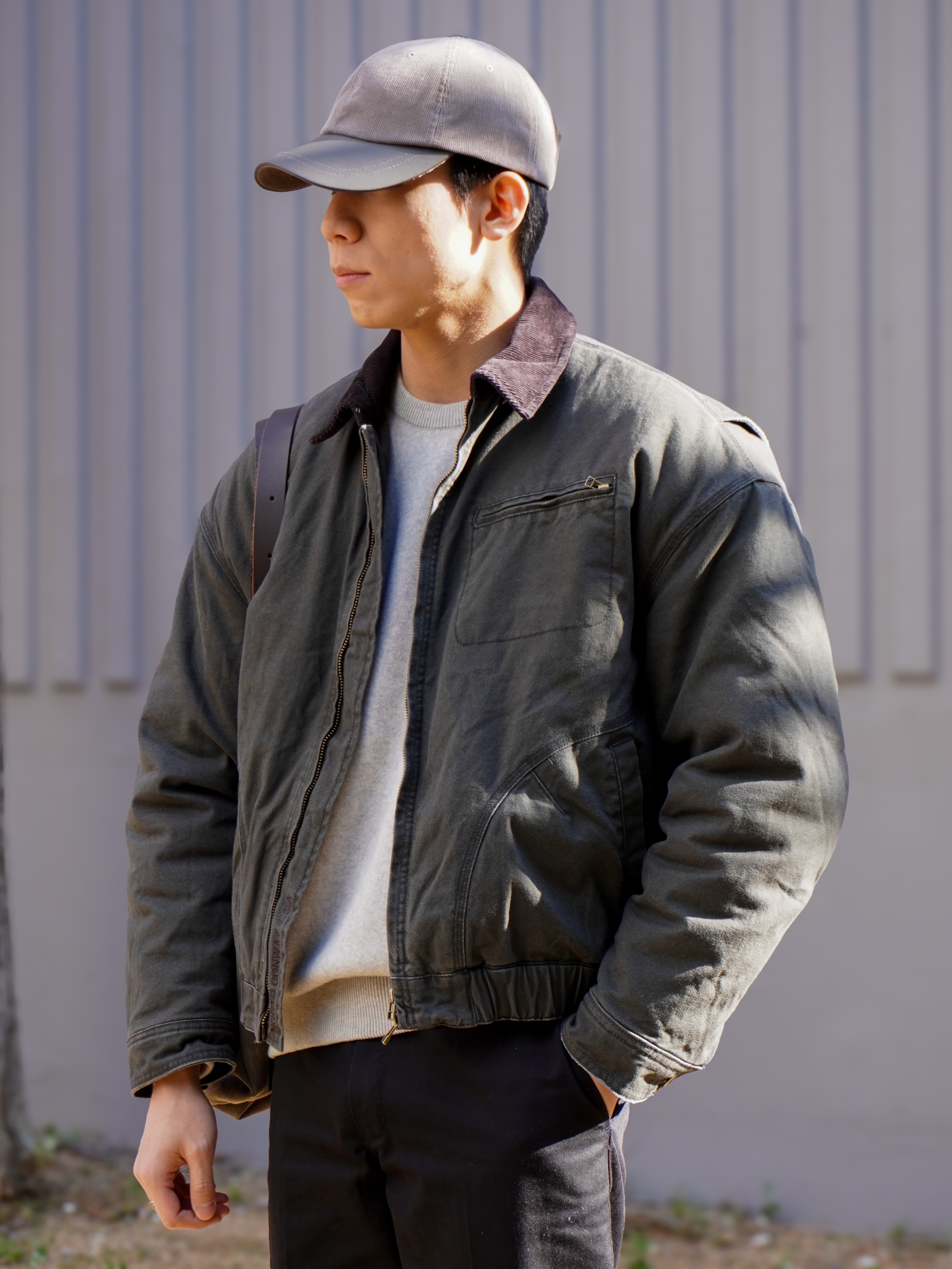Wildthings Vintage Work Jacket Graphite 착용 스타일 - 1