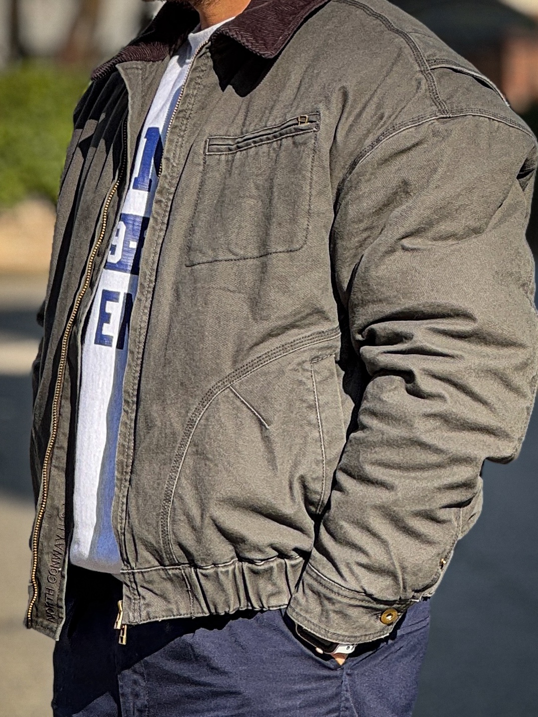 Wildthings Vintage Work Jacket Graphite 착용 스타일 - 5