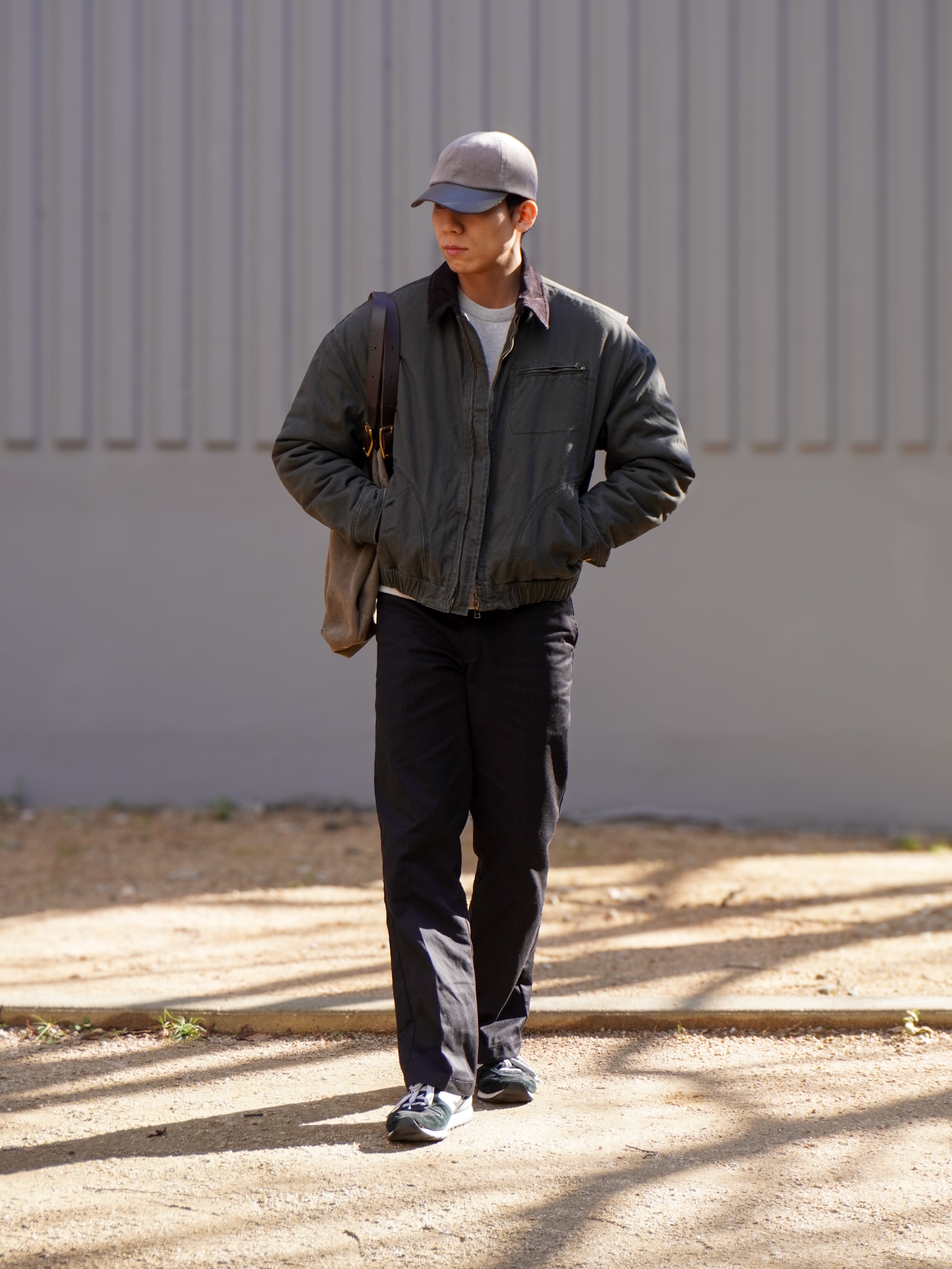 Wildthings Vintage Work Jacket Graphite 착용 스타일 - 4