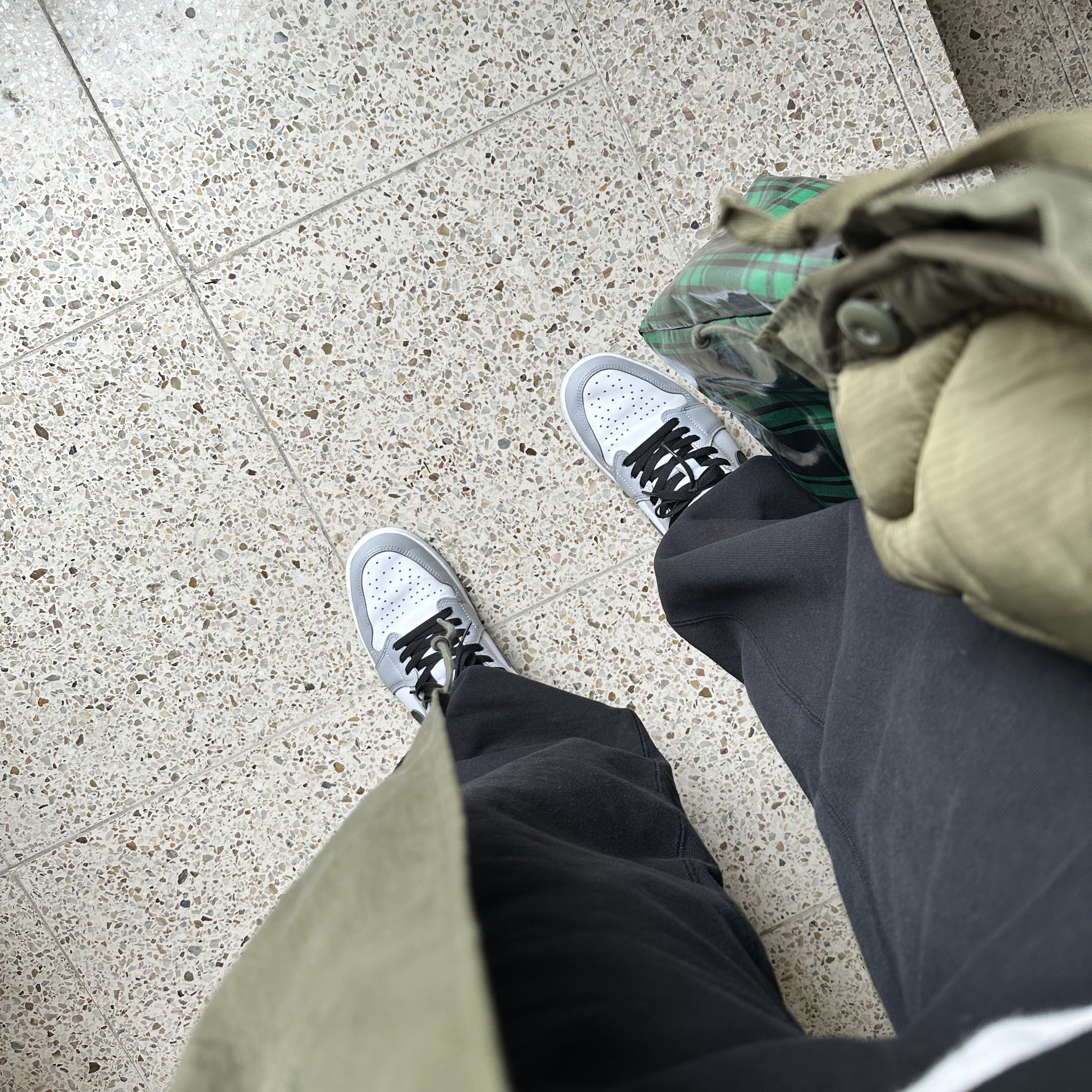Jordan 1 Retro Low OG Wolf Grey and White 착용 스타일
