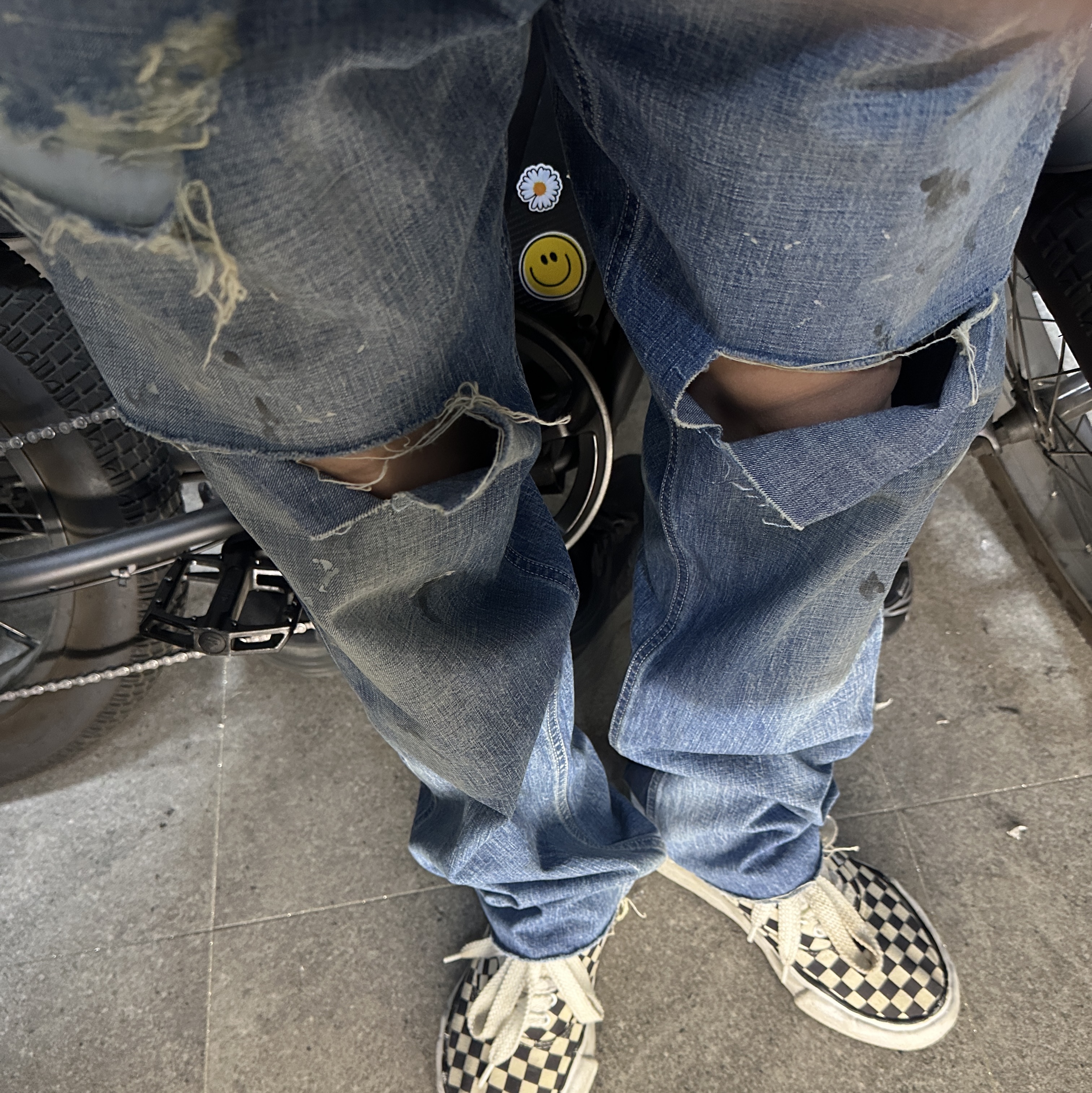 Saint Mxxxxxx Painter Denim Pants Blue - 24SS 착용 스타일 - 1