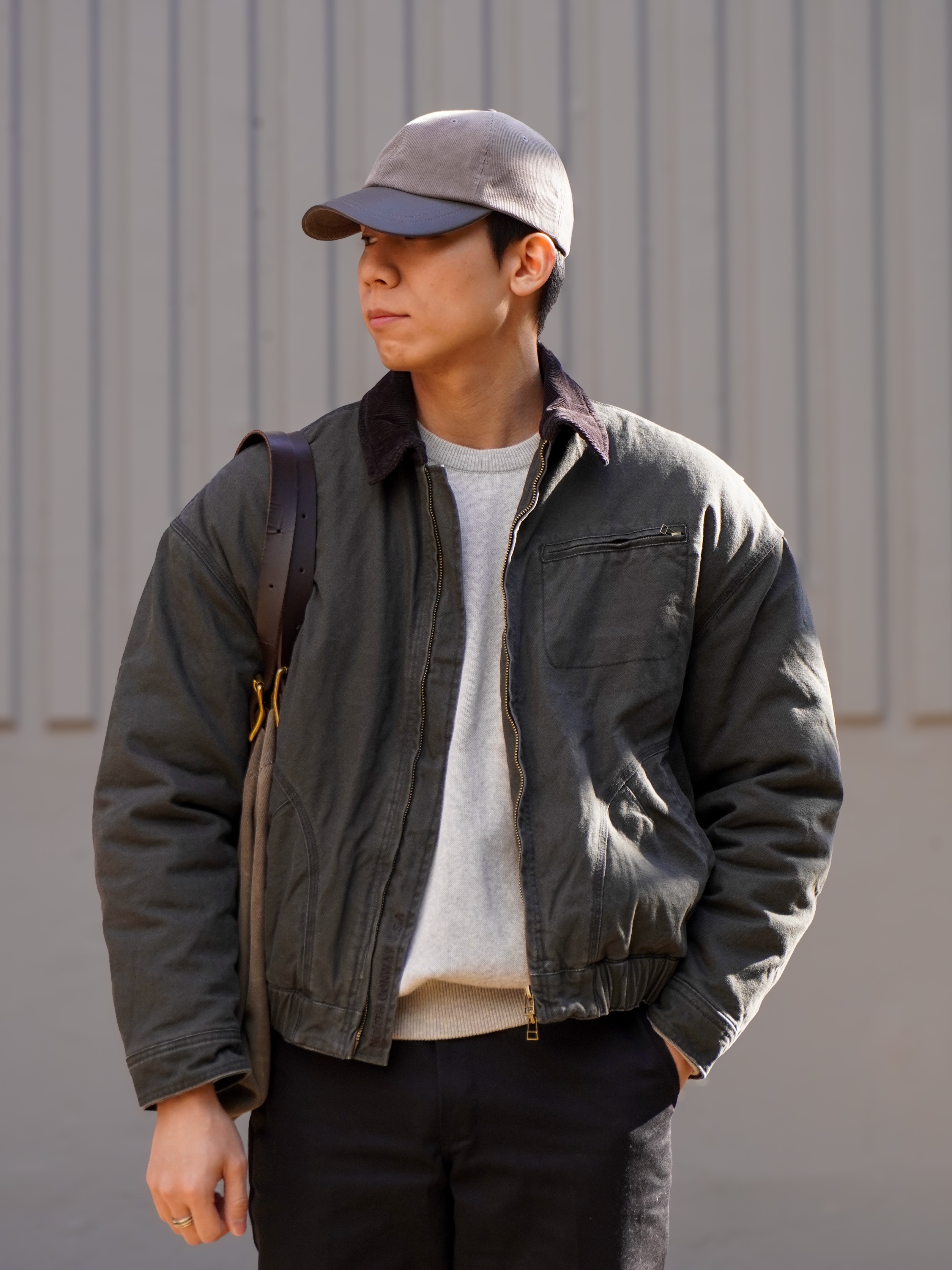 Wildthings Vintage Work Jacket Graphite 착용 스타일 - 2