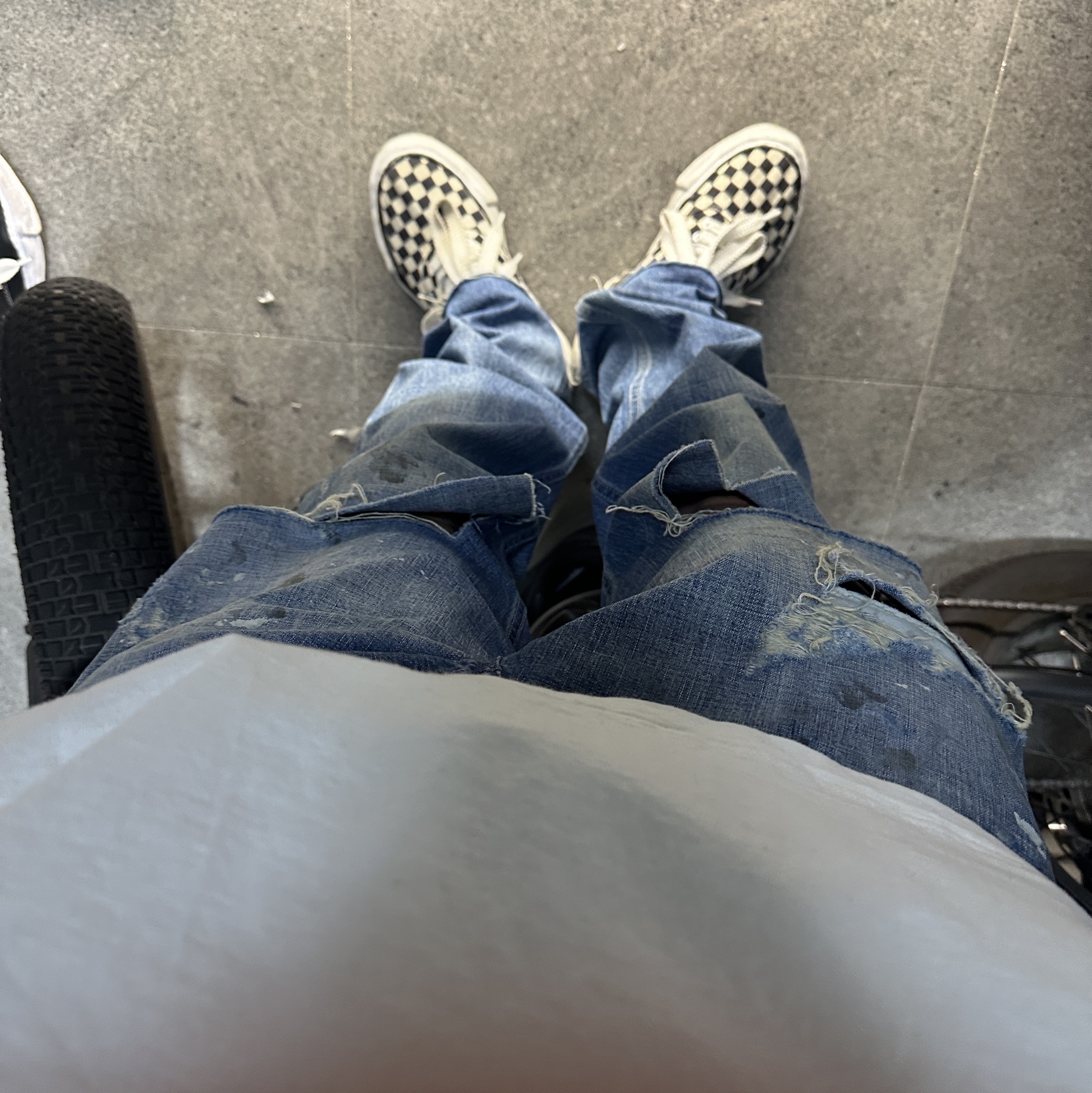 Saint Mxxxxxx Painter Denim Pants Blue - 24SS 착용 스타일 - 2