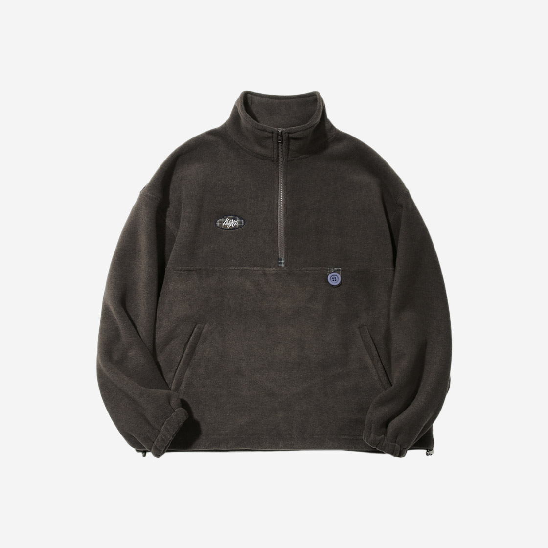 키지코 플리스 버튼 아노락 애쉬 브라운(KIJIKO Fleece Button Anorak Ash Brown)