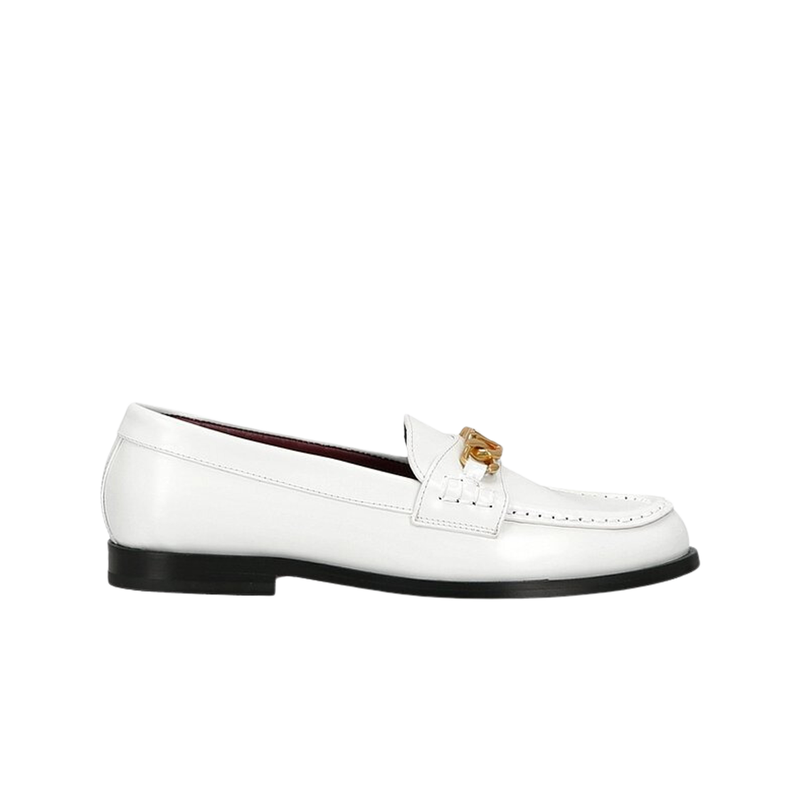 S0EQ6YZX0BO (W) Valentino Vlogo Chain Calfskin Loafer White