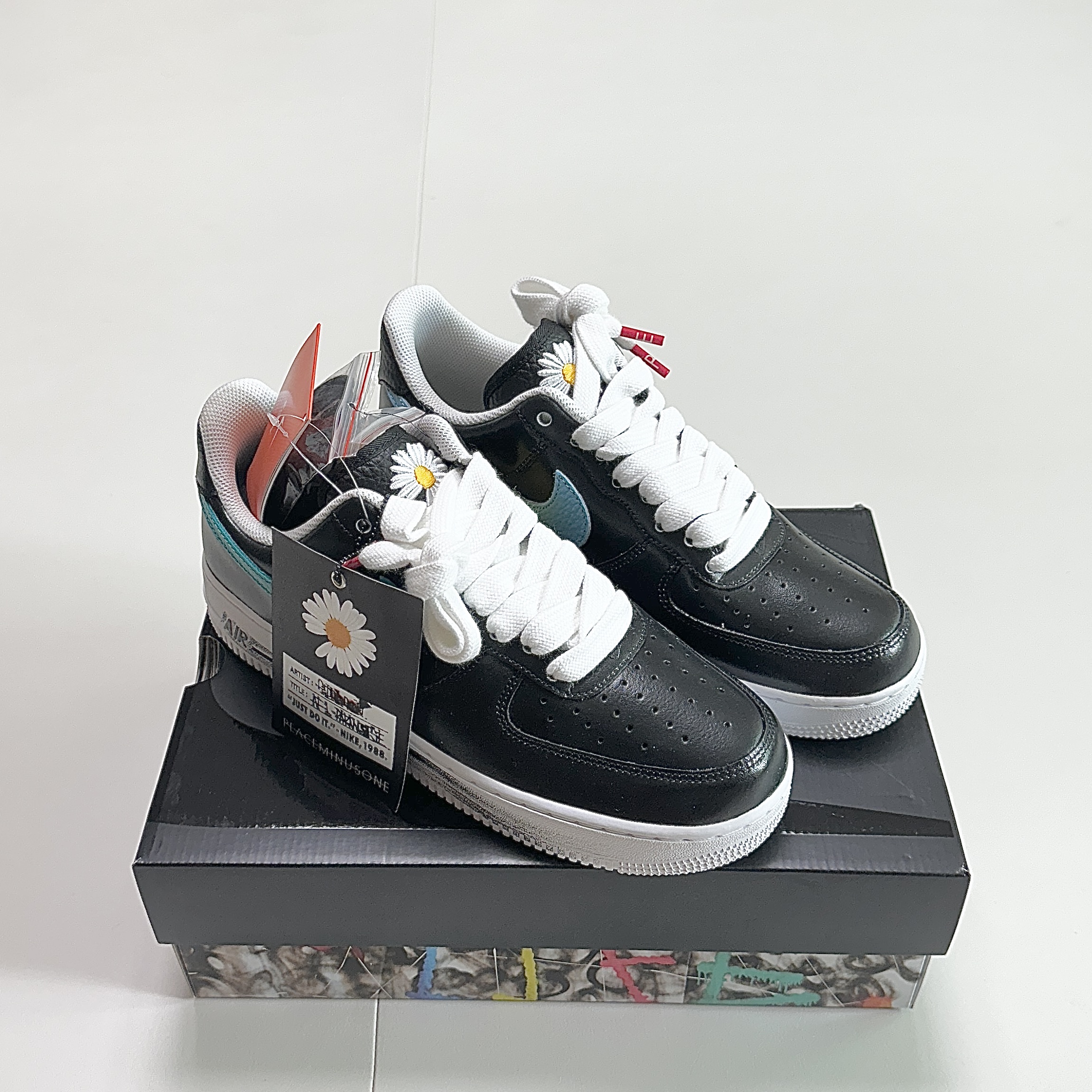 Nike x Peaceminusone Air Force 1 Low Para-Noise 3.0 Black and Multicolor 착용 스타일 - 5