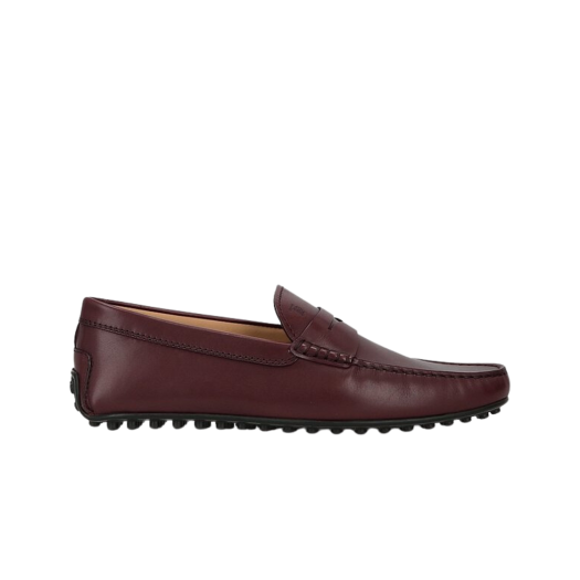Tod's City Gommino Leather Driving Shoes Burgundy
