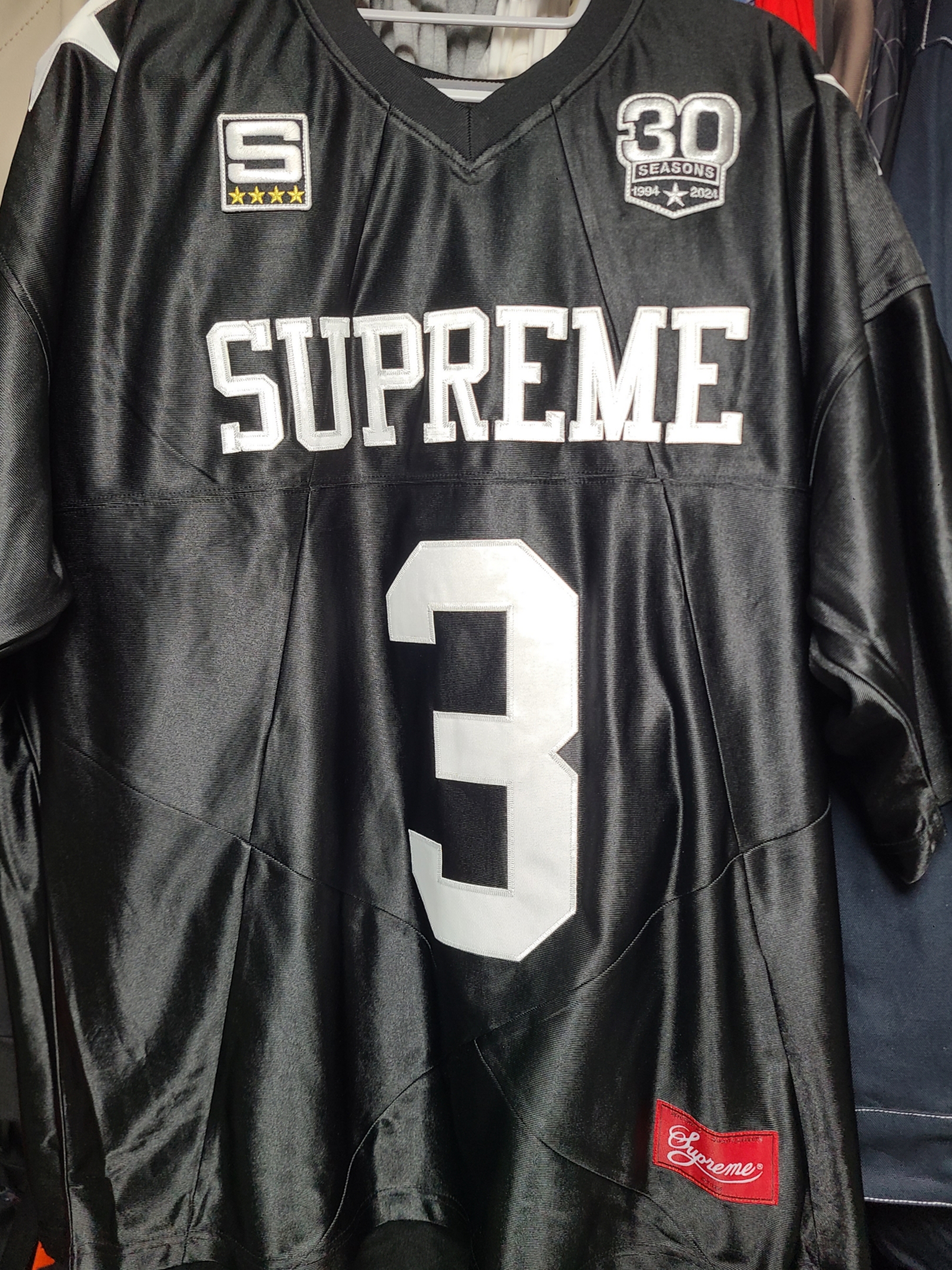 Supreme Star Football Jersey Black - 24FW 착용 스타일