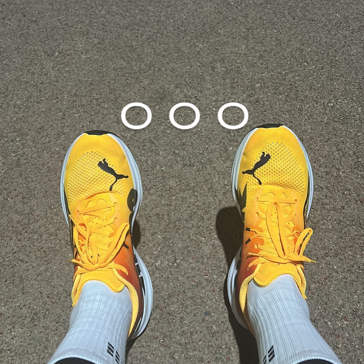 Puma Deviate Nitro 3 Fade Sun Stream Sunset Glow 착용 스타일