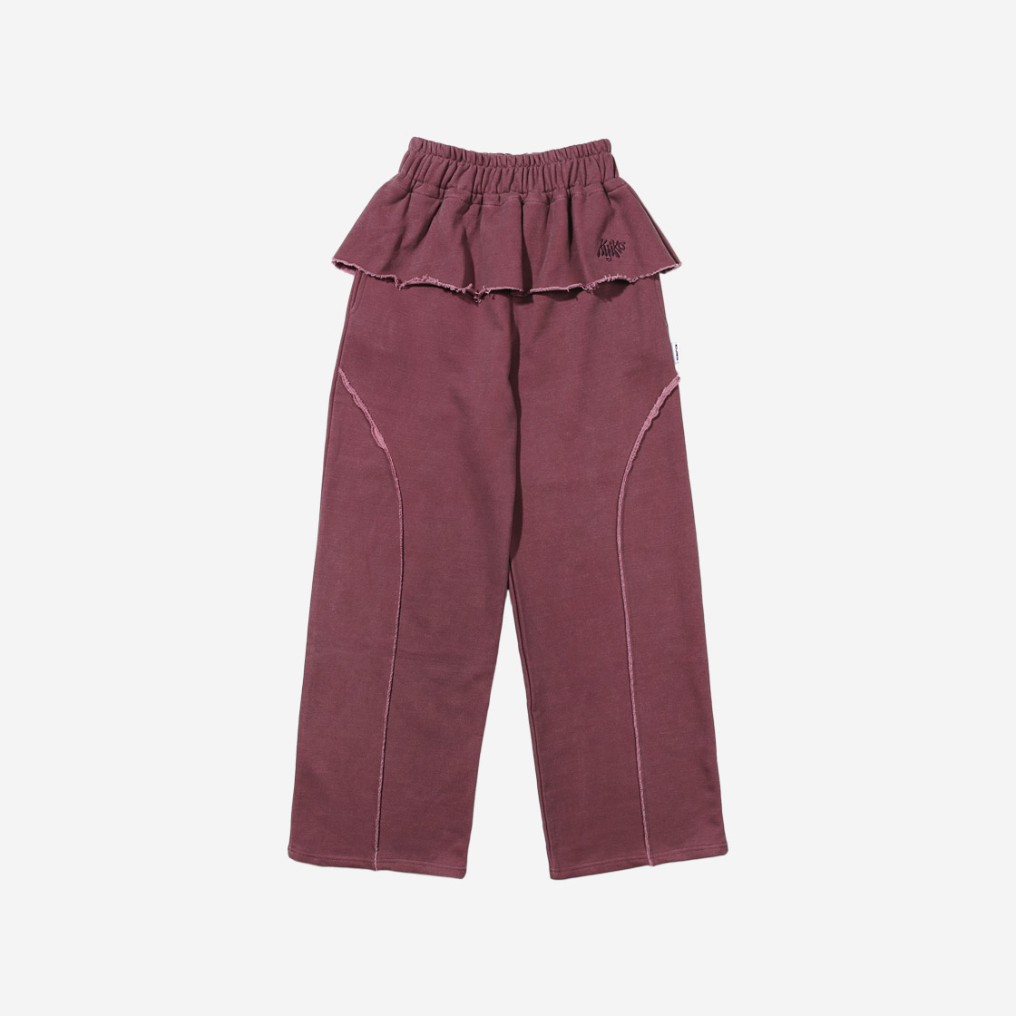 키지코 피그먼트 프릴 스커트 팬츠 레드(KIJIKO Pigment Frill Skirt Pants Red)