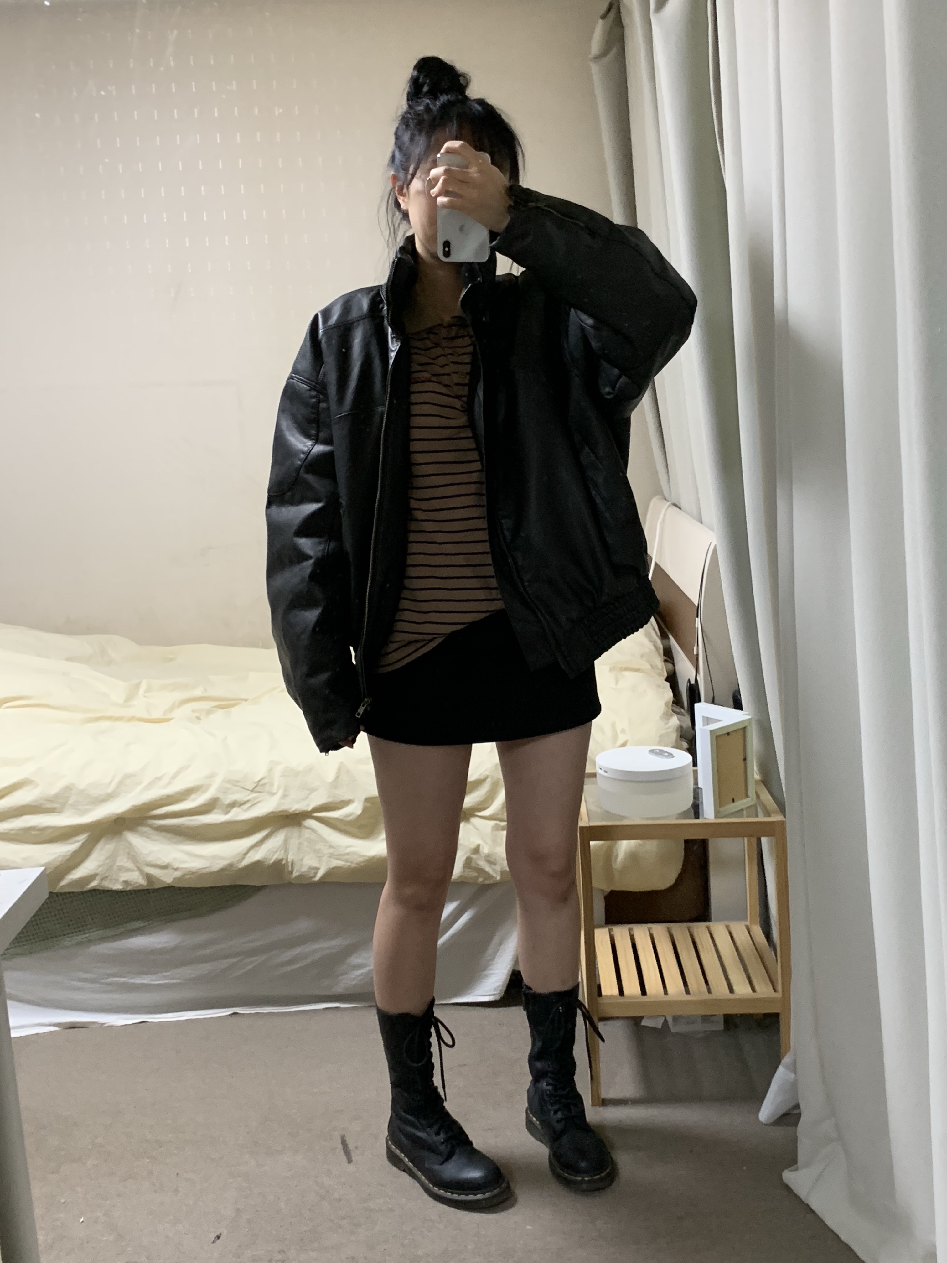 (W) Dr. Martens 1B99 Boots Black 착용 스타일