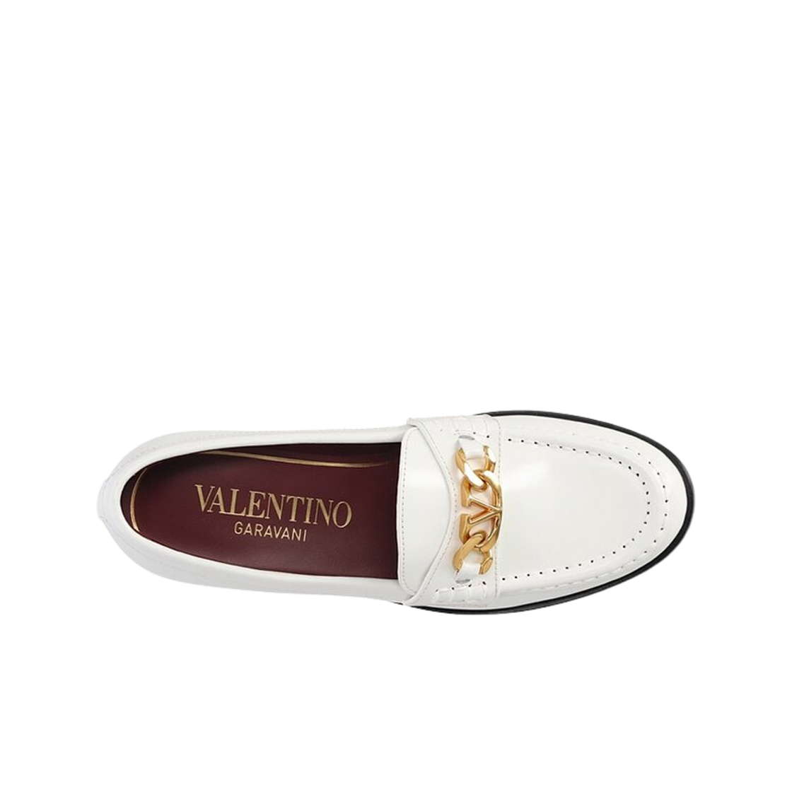 (W) 발렌티노 브이로고 체인 카프스킨 로퍼 화이트((W) Valentino Vlogo Chain Calfskin Loafer White) - 2
