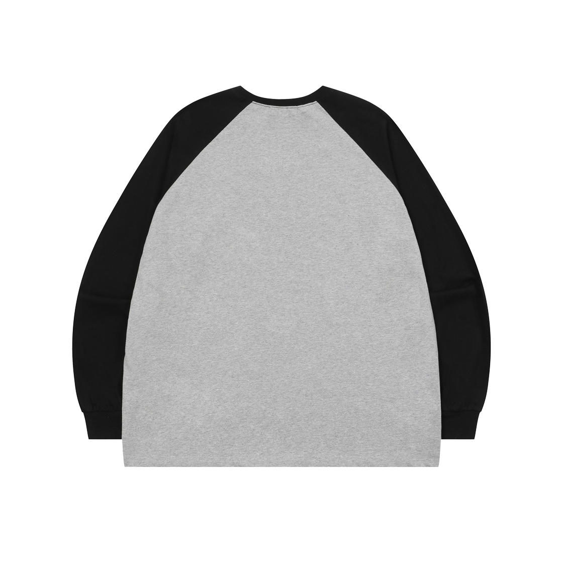 무센트 에센셜 로고 나그랑 롱슬리브 배색 롱슬리브 긴팔 티 블랙 그레이(MUCENT Eseential Two Tone Raglan Long Sleeve Black Gray) - 2