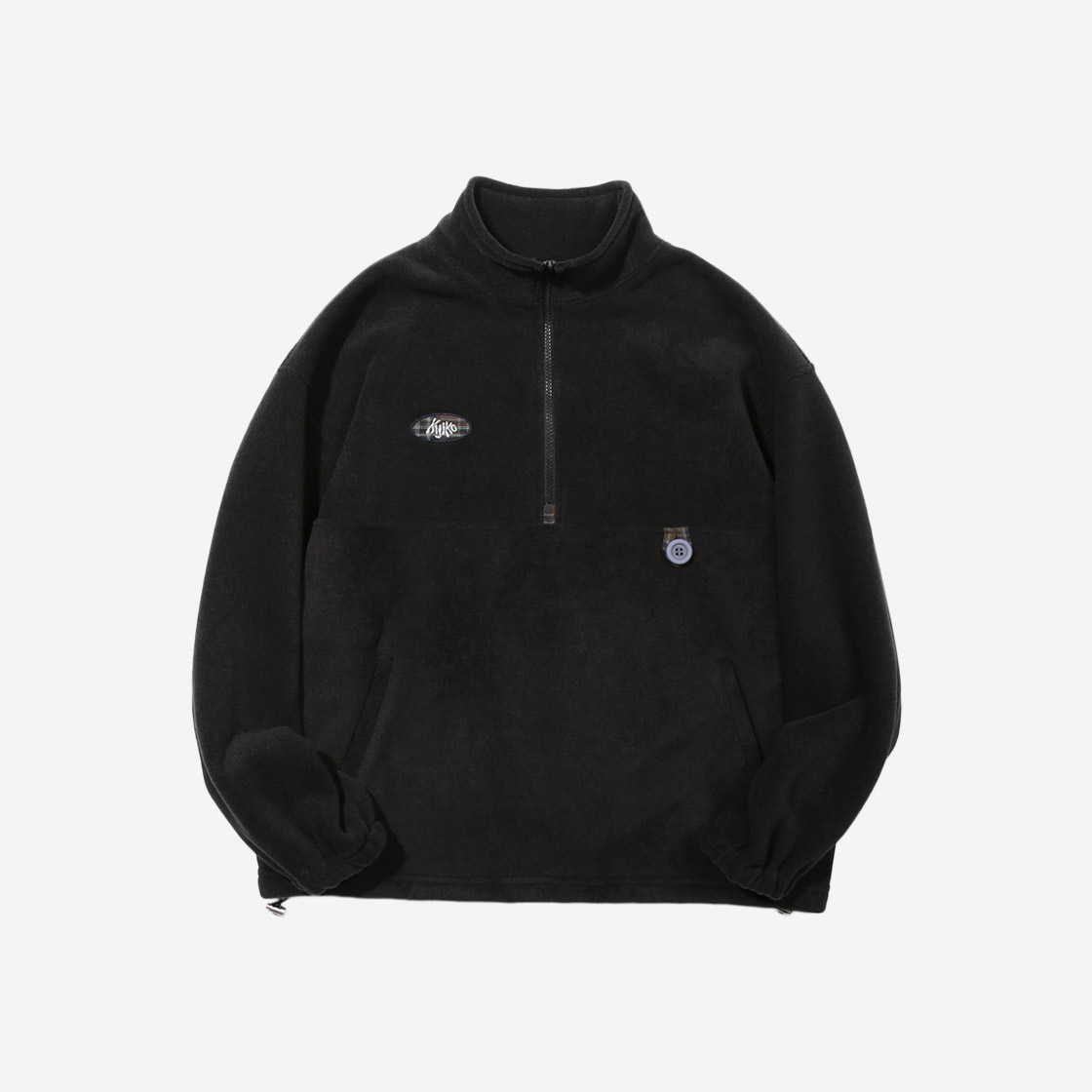 키지코 플리스 버튼 아노락 다크 그레이(KIJIKO Fleece Button Anorak Dark Gray)