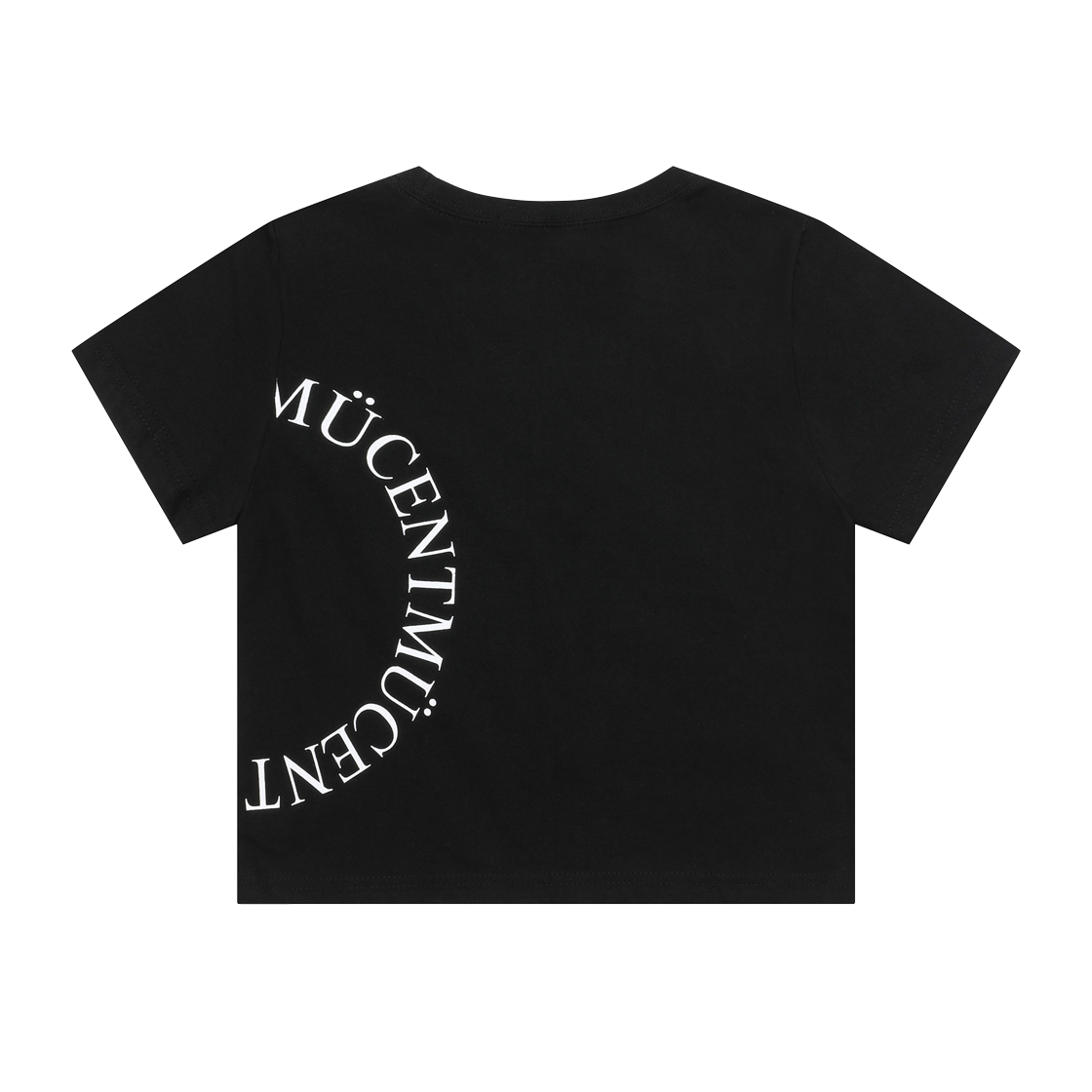 무센트 사이드 원형 로고 반팔 티 블랙(MUCENT Side Arc Logo Half T Black) - 4