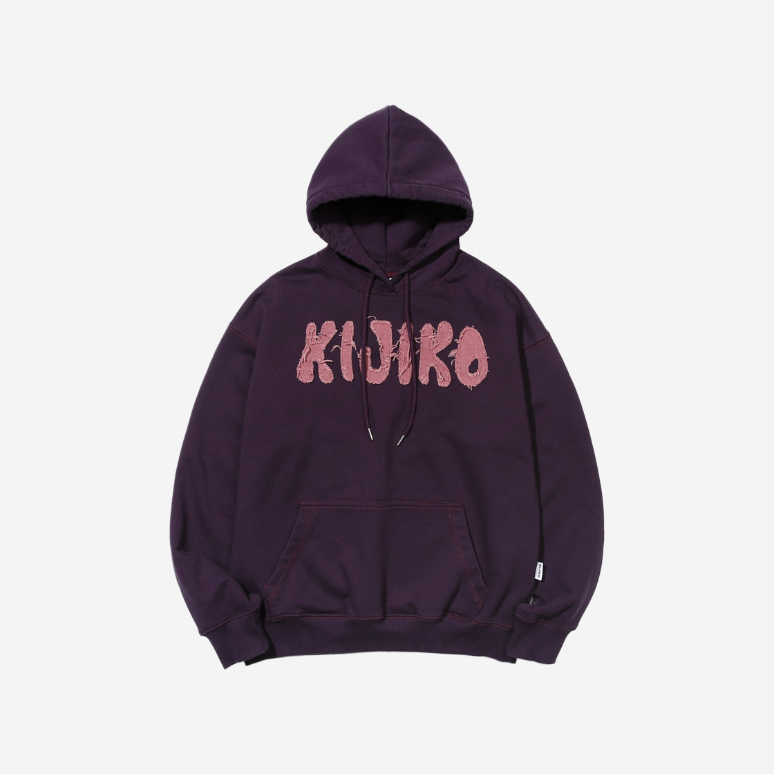 키지코 아플리케 그런지 후디 퍼플(KIJIKO Appliqué Grunge Hoodie Purple) - 1