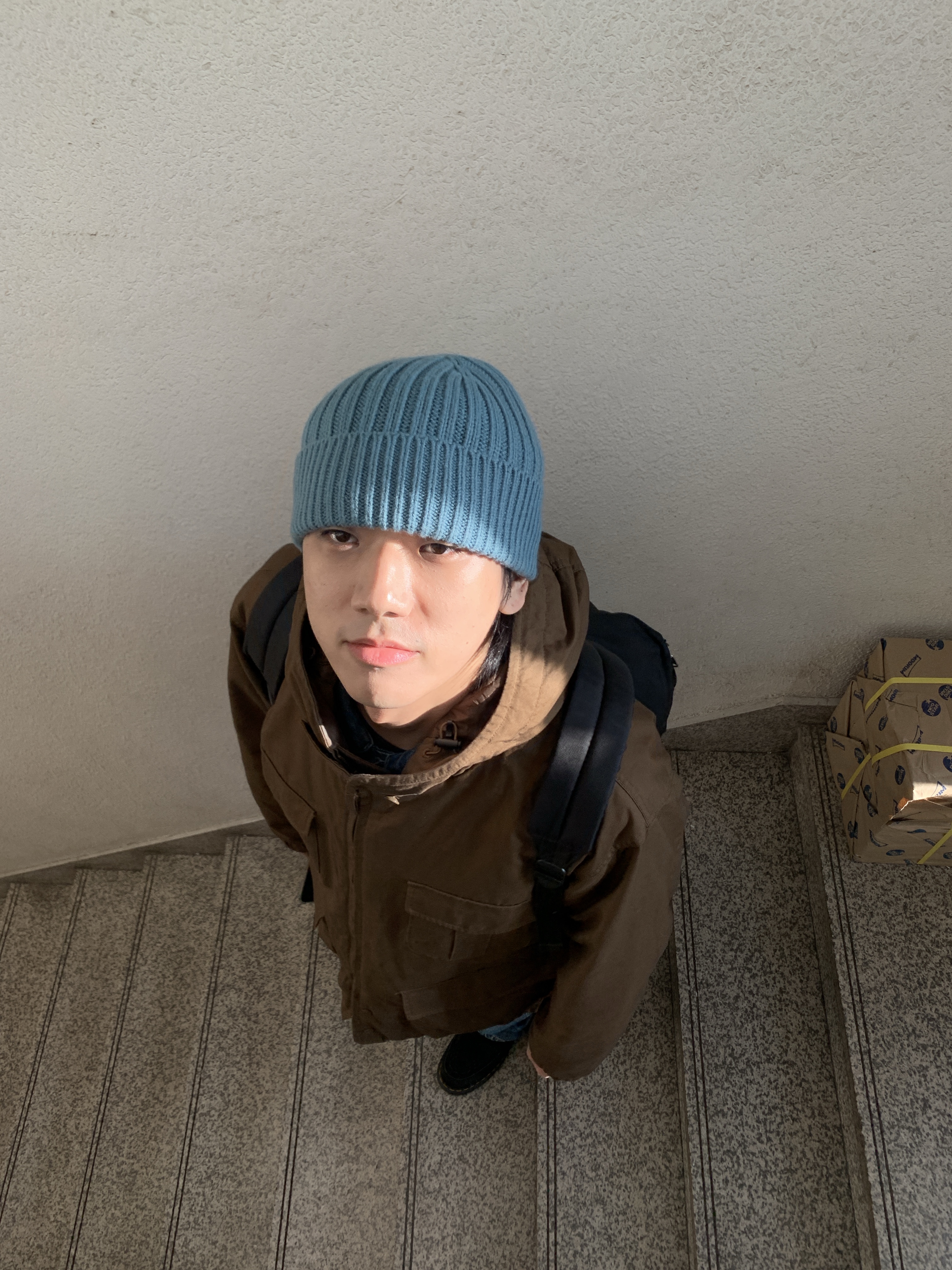 Uniqlo x Engineered Garments Pufftech Utility Jacket Brown, Dr. Martens Ramsey Monk Suede Black 착용 스타일 - 6