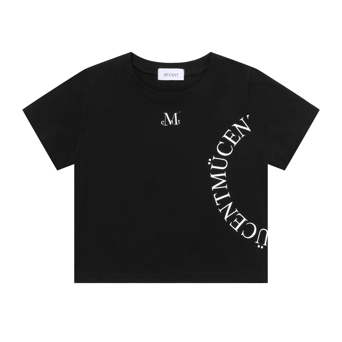 무센트 사이드 원형 로고 반팔 티 블랙(MUCENT Side Arc Logo Half T Black) - 3