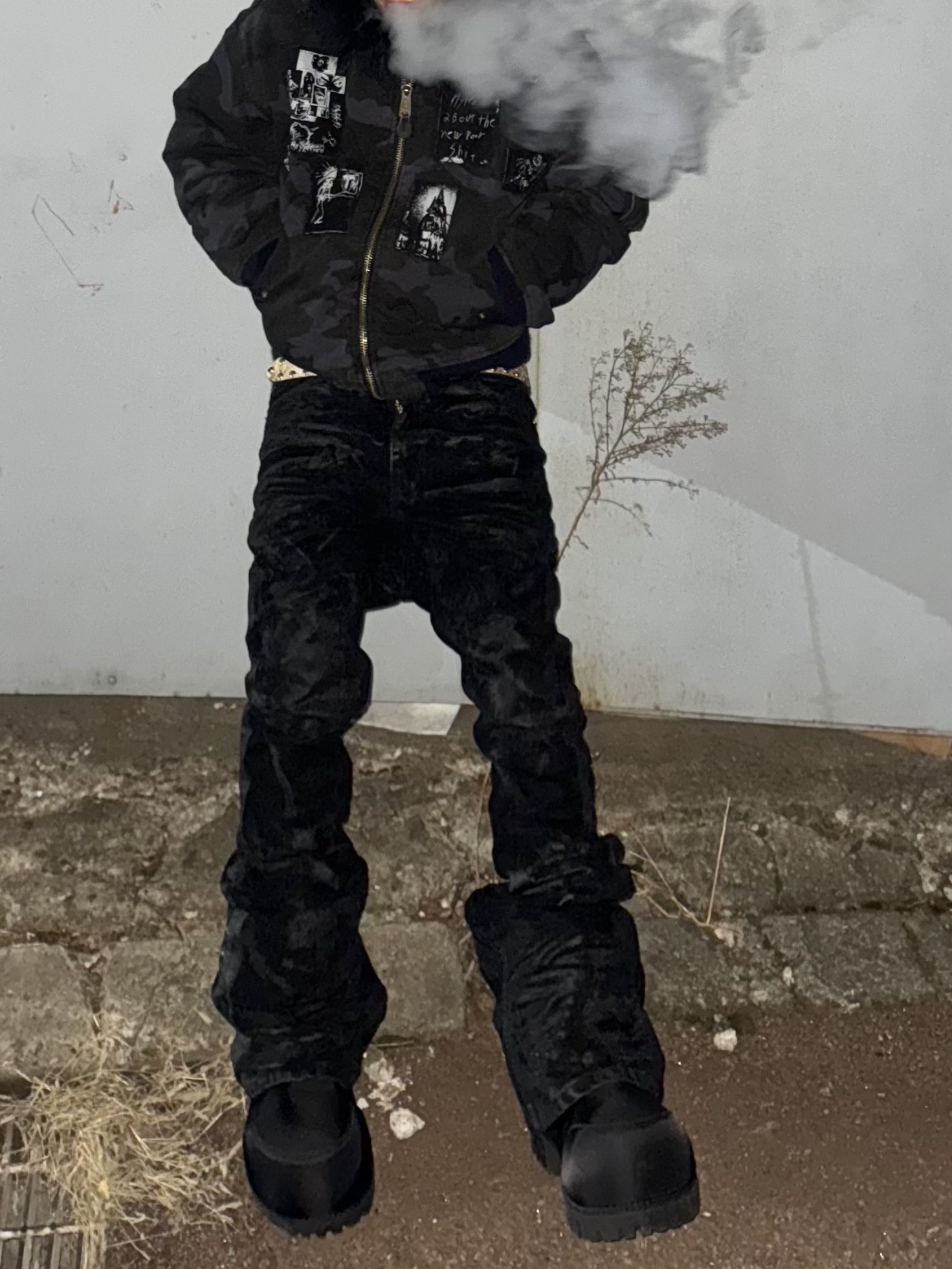 Undermycar Glacial Velvetin Flared Jeans Black - 24FW, Balenciaga Skiwear Alaska Nylon Low Boot Black 착용 스타일 - 10