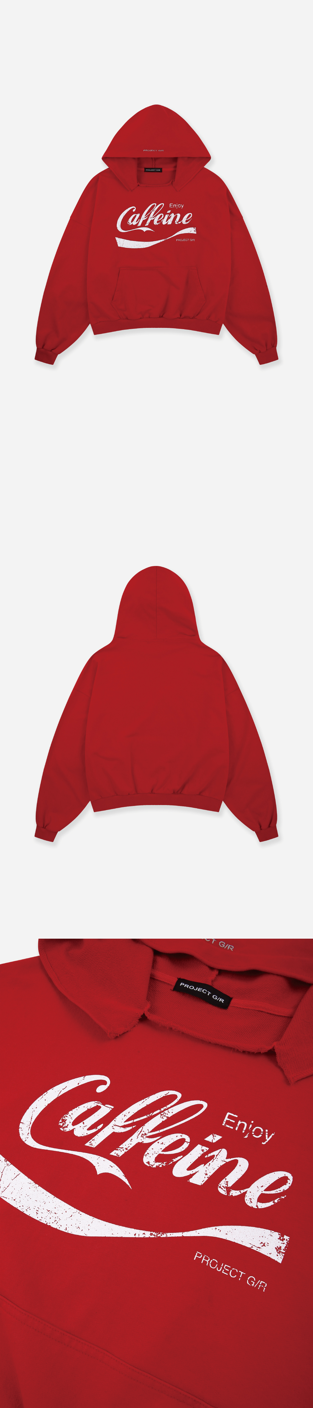 ★関税込★Project G/R★Membership Caffeine Parody Hoodie Red Project GR Membership Caffeine Parody Hoodie - Red